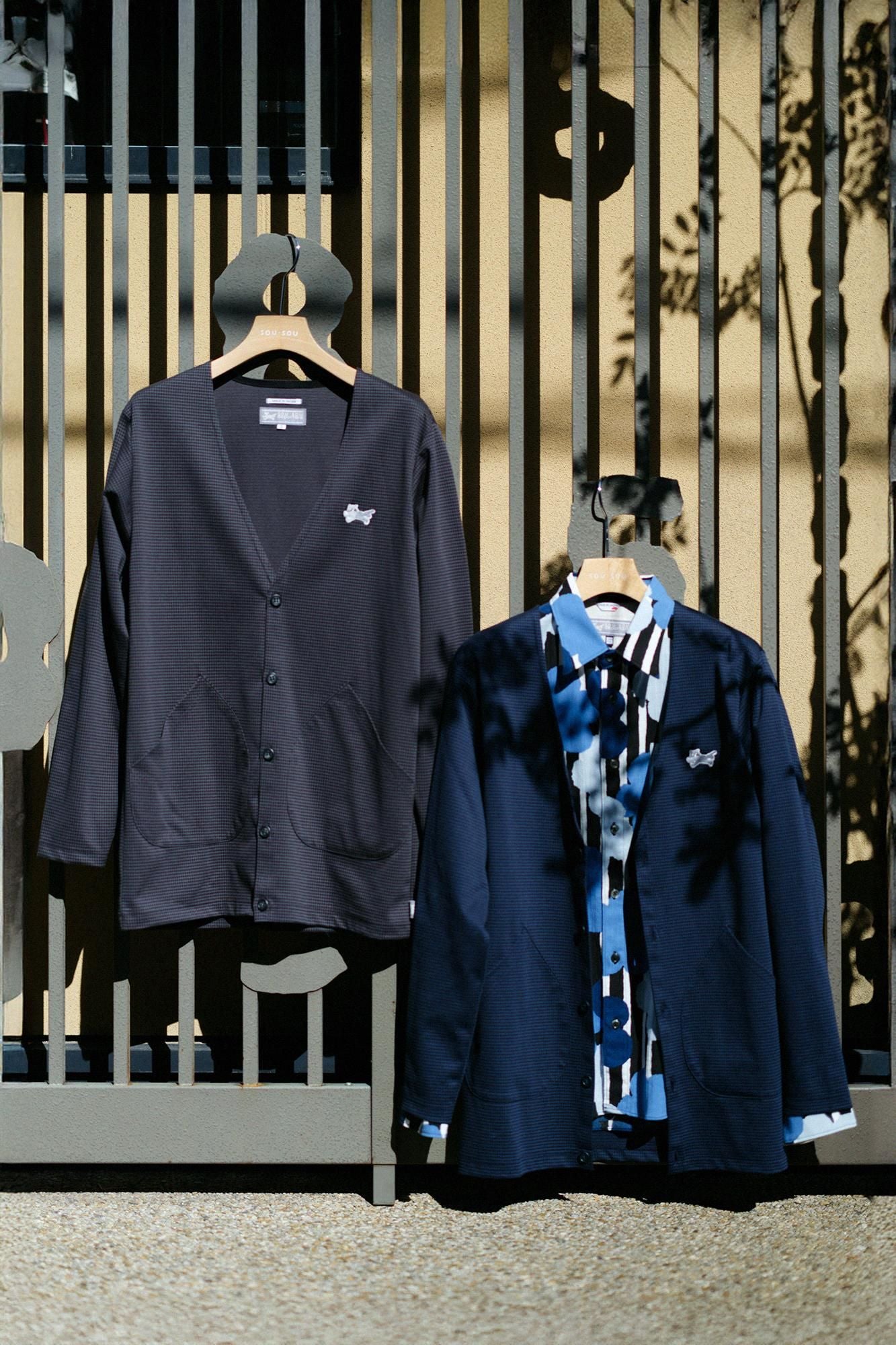 Houndstooth Check V-neck L/S Cardigan / Navy