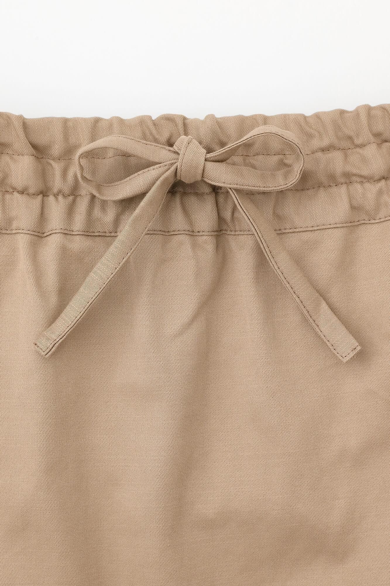 Back Satin Daimonji Sarouel Pants/Shadow Light Yellowish Beige