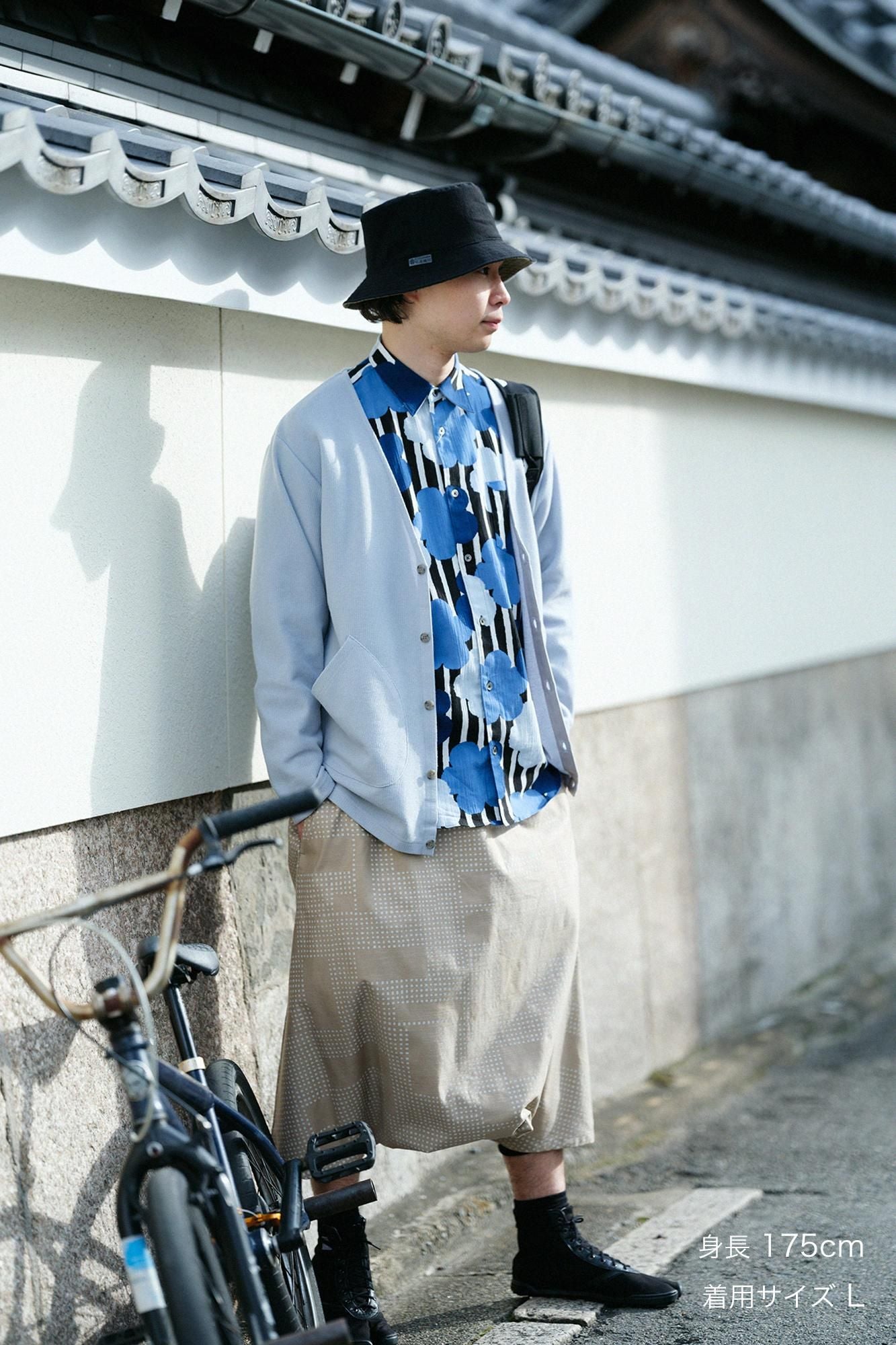 Back Satin Daimonji Sarouel Pants/Shadow Light Yellowish Beige
