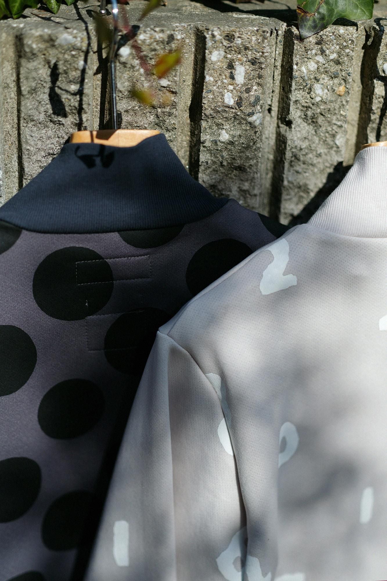 鉤針編織ZIP UP BIKE外套/灰色x MBP