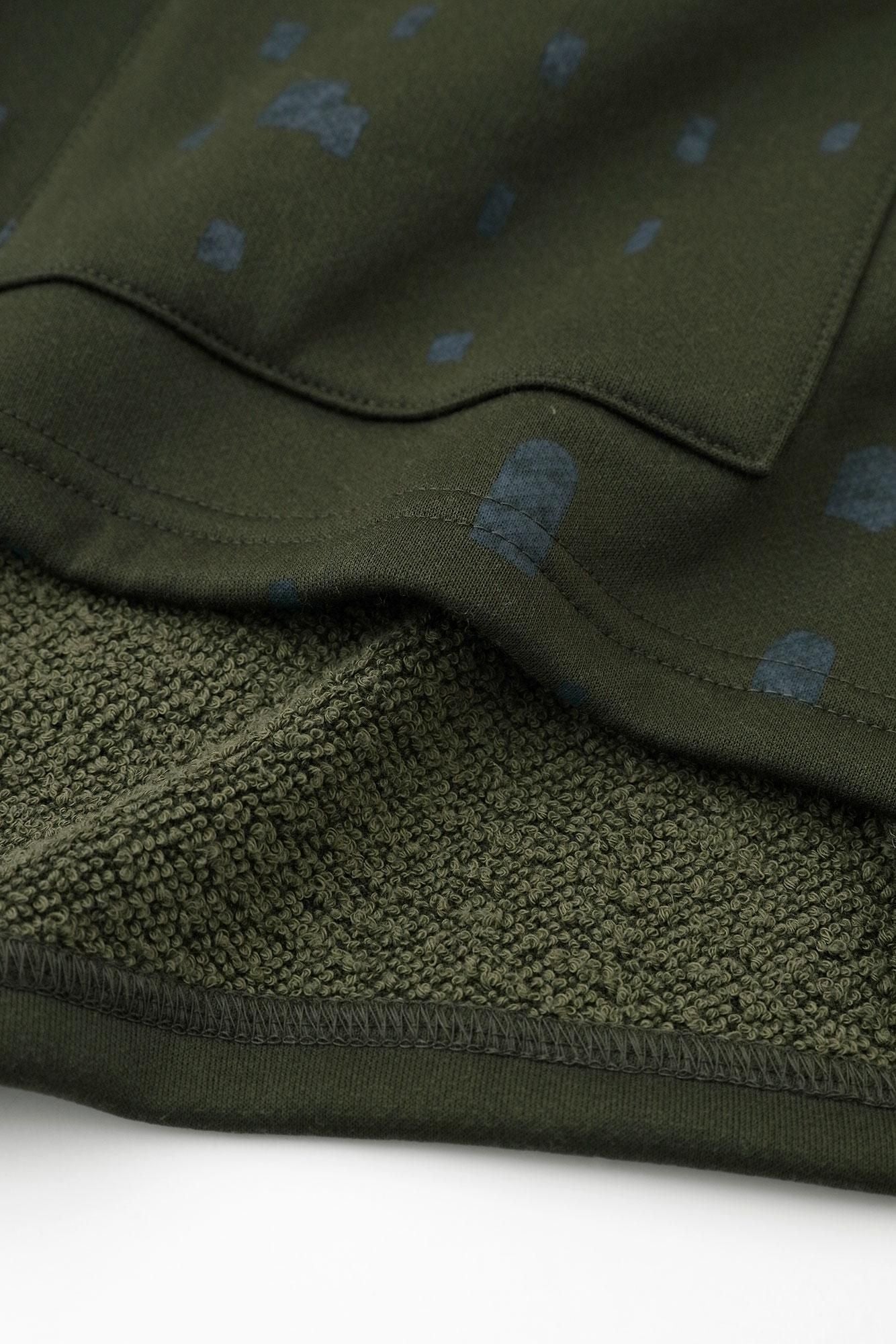 鉤針編織ZIP UP BIKE外套/橄欖綠x窗