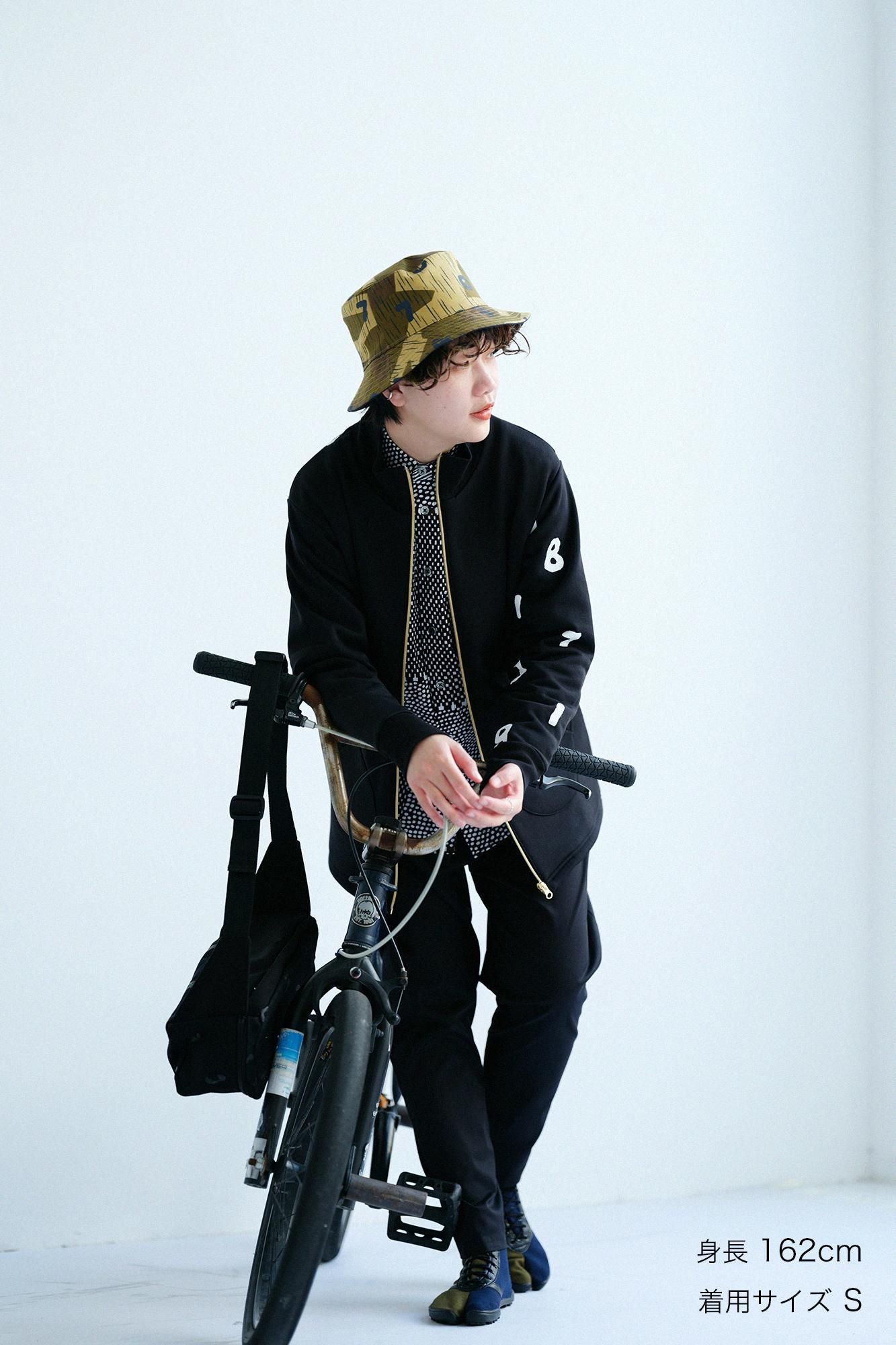 鉤針編織ZIP UP BIKE外套/黑色x SO-SU-U十數