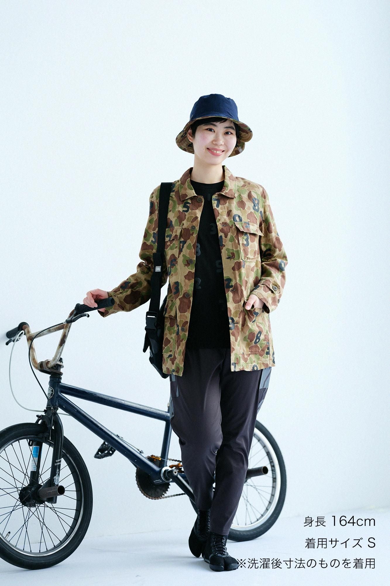 リネンツイル カーゴジャケット/duck hunter camo SO-SU-U 空五倍子色(うつふしいろ)