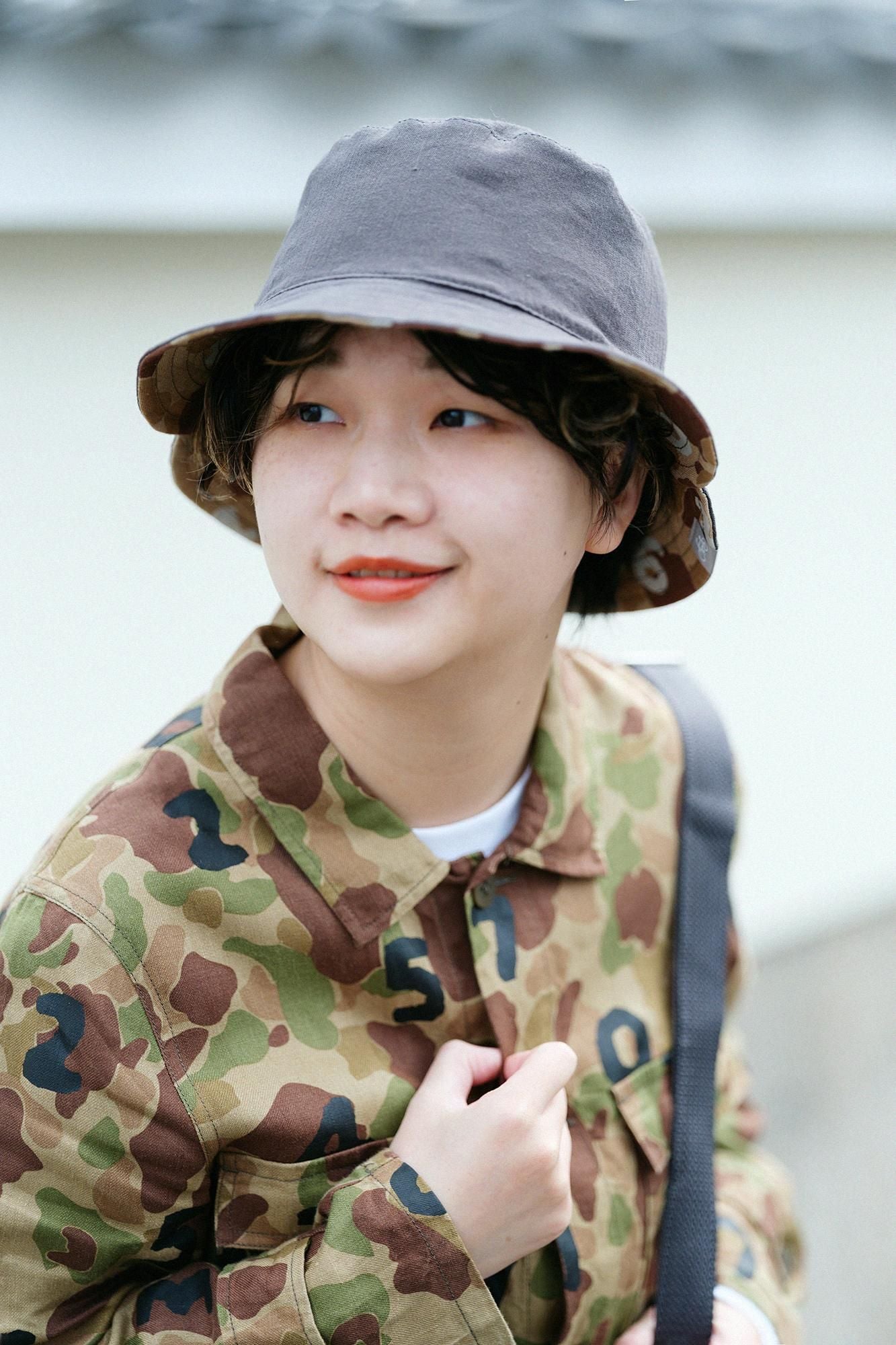 リネンツイル カーゴジャケット/duck hunter camo SO-SU-U 空五倍子色(うつふしいろ)