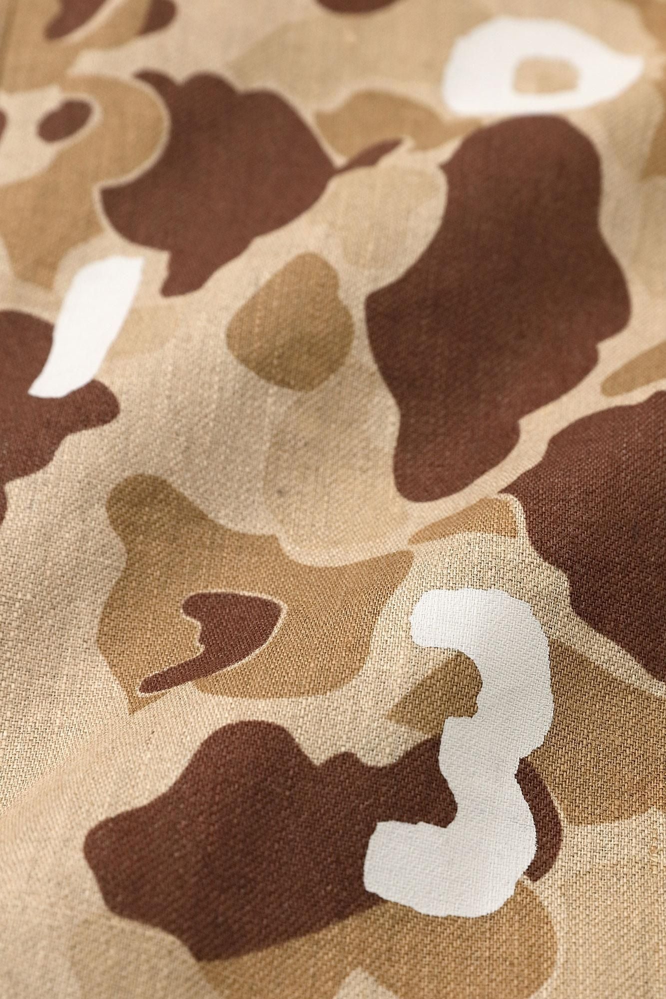 リネンツイル カーゴジャケット/duck hunter camo SO-SU-U 白茶(しらちゃ)