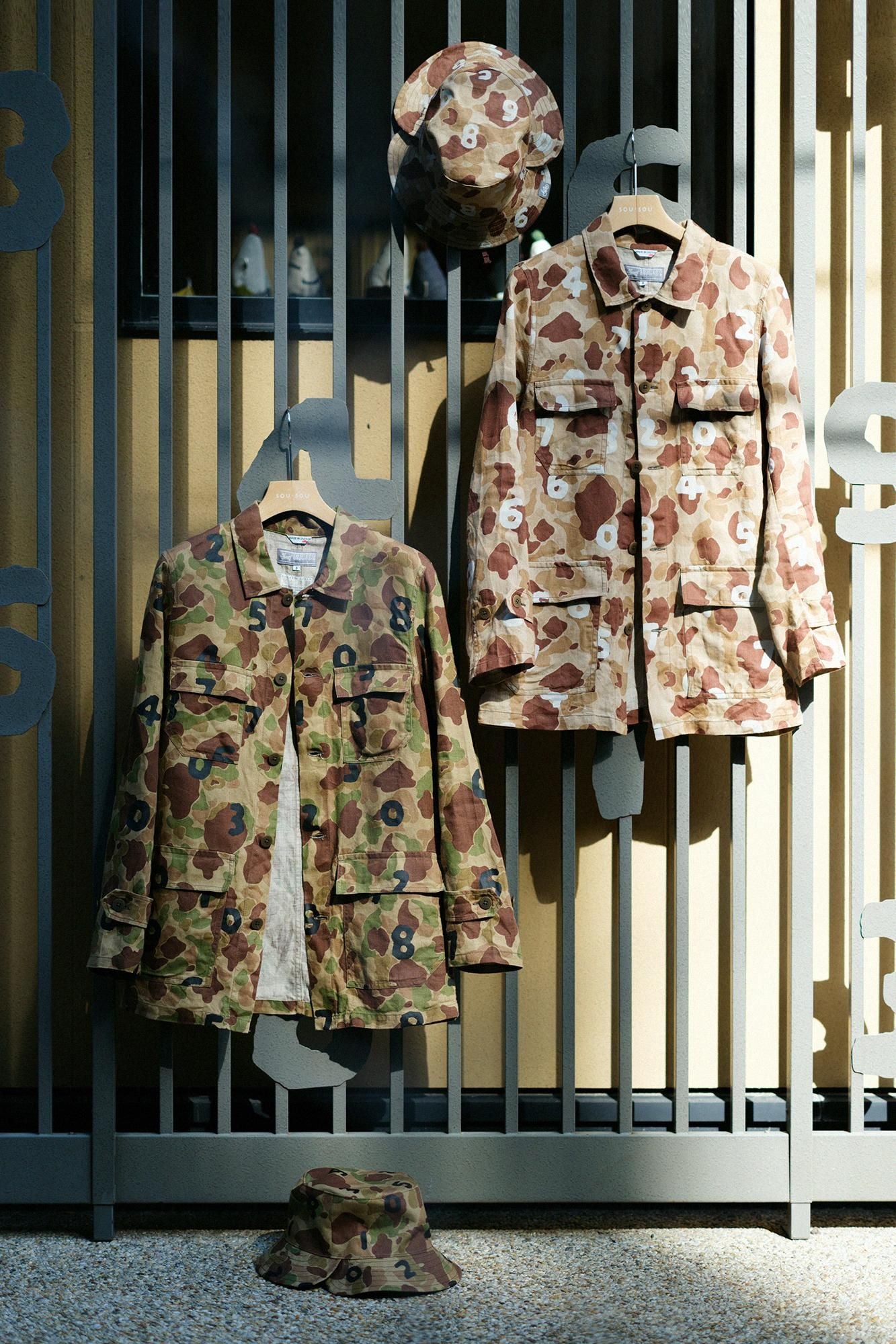 リネンツイル カーゴジャケット/duck hunter camo SO-SU-U 白茶(しらちゃ)