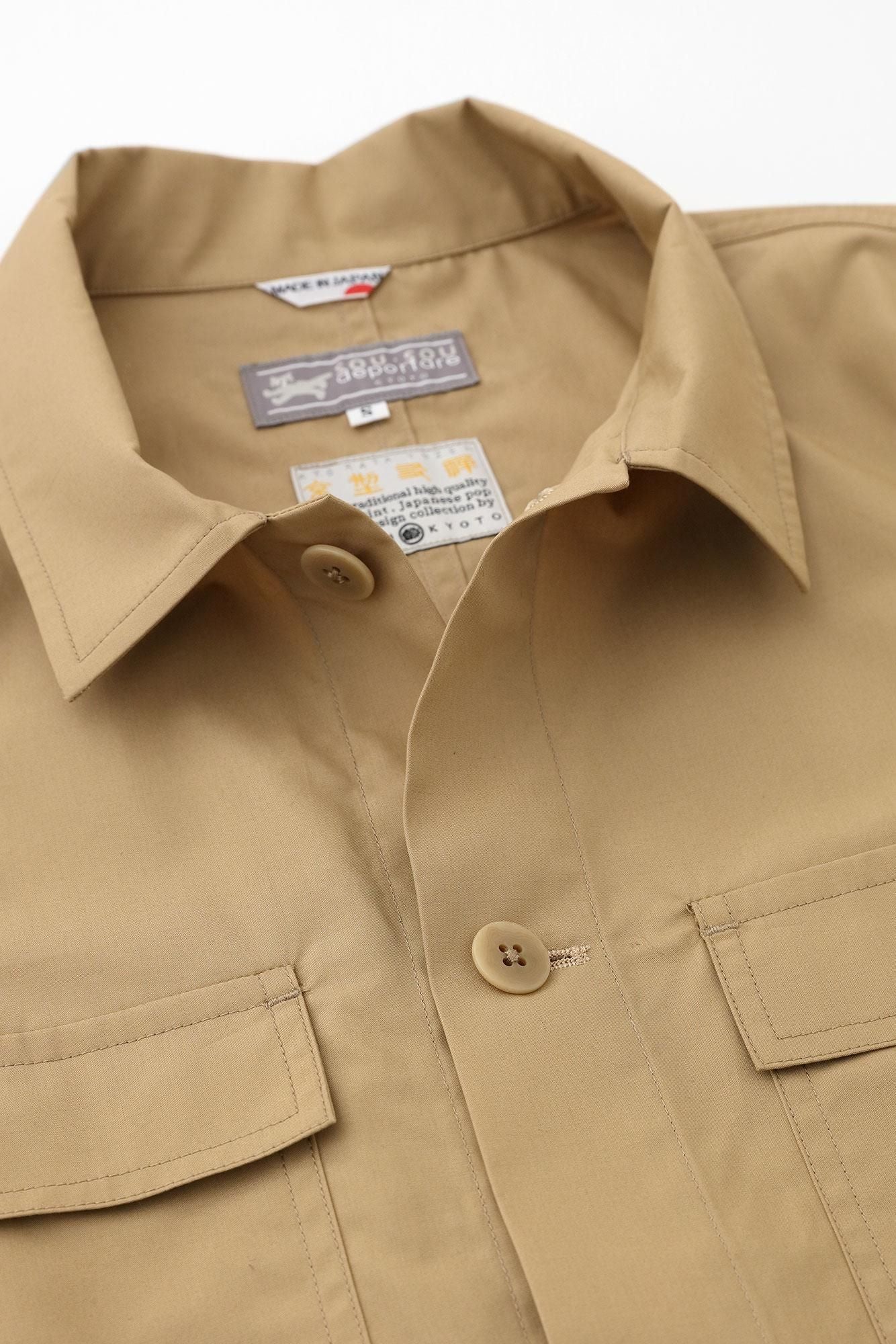 High Density Typewriter Cloth Cargo Jacket / Biscuit × SO-SU-U