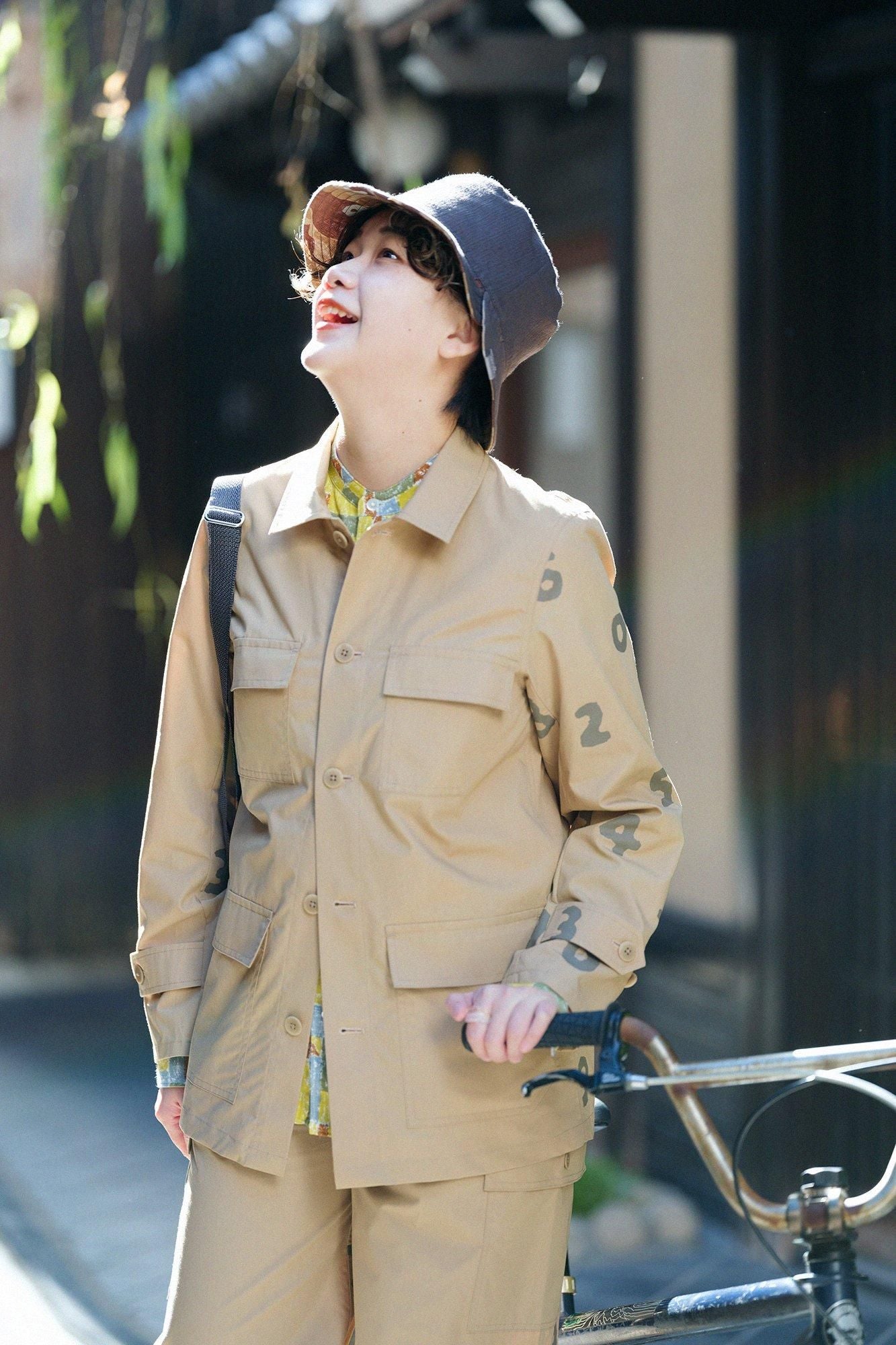 High Density Typewriter Cloth Cargo Jacket / Biscuit × SO-SU-U