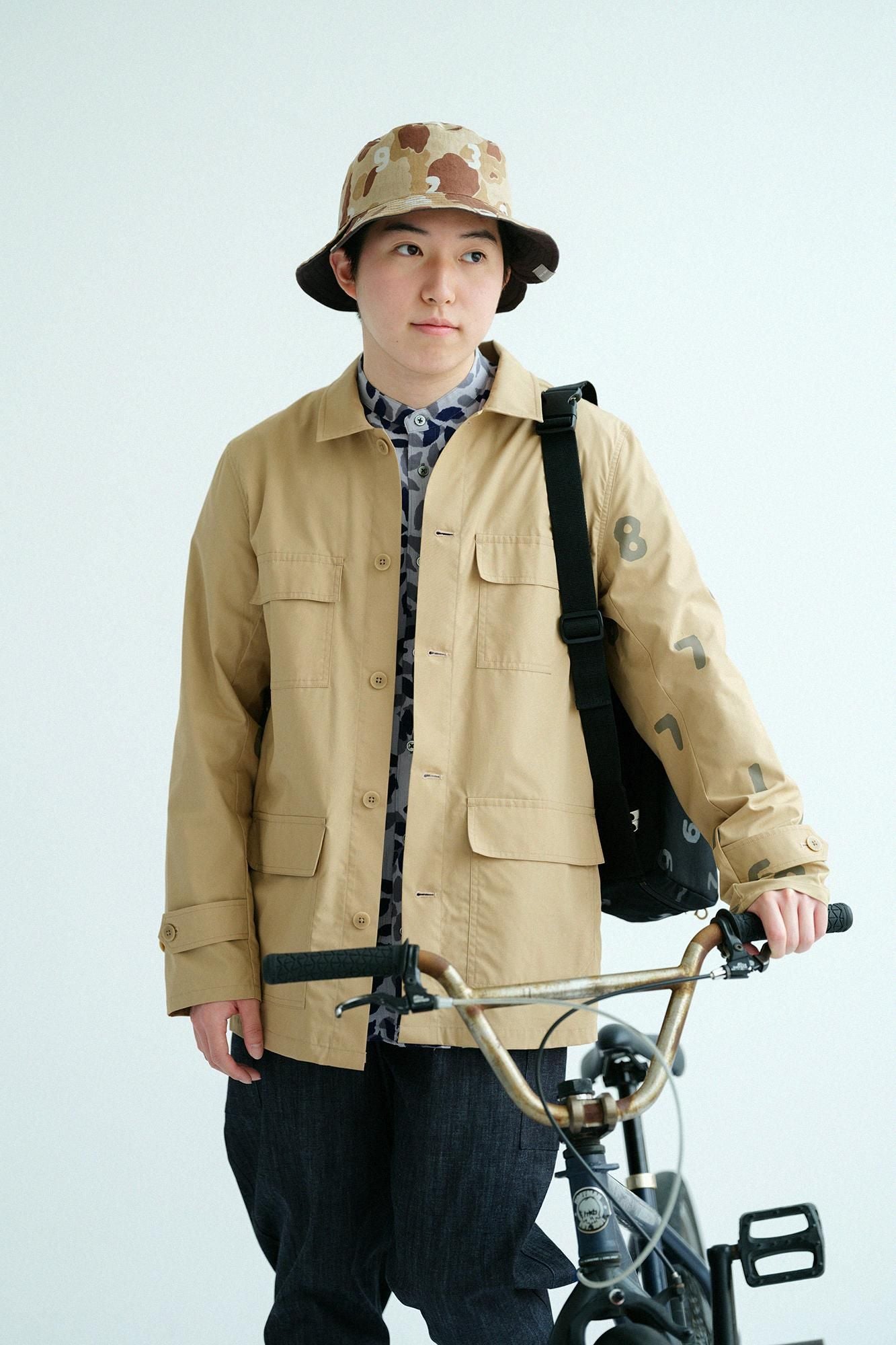 High Density Typewriter Cloth Cargo Jacket / Biscuit × SO-SU-U