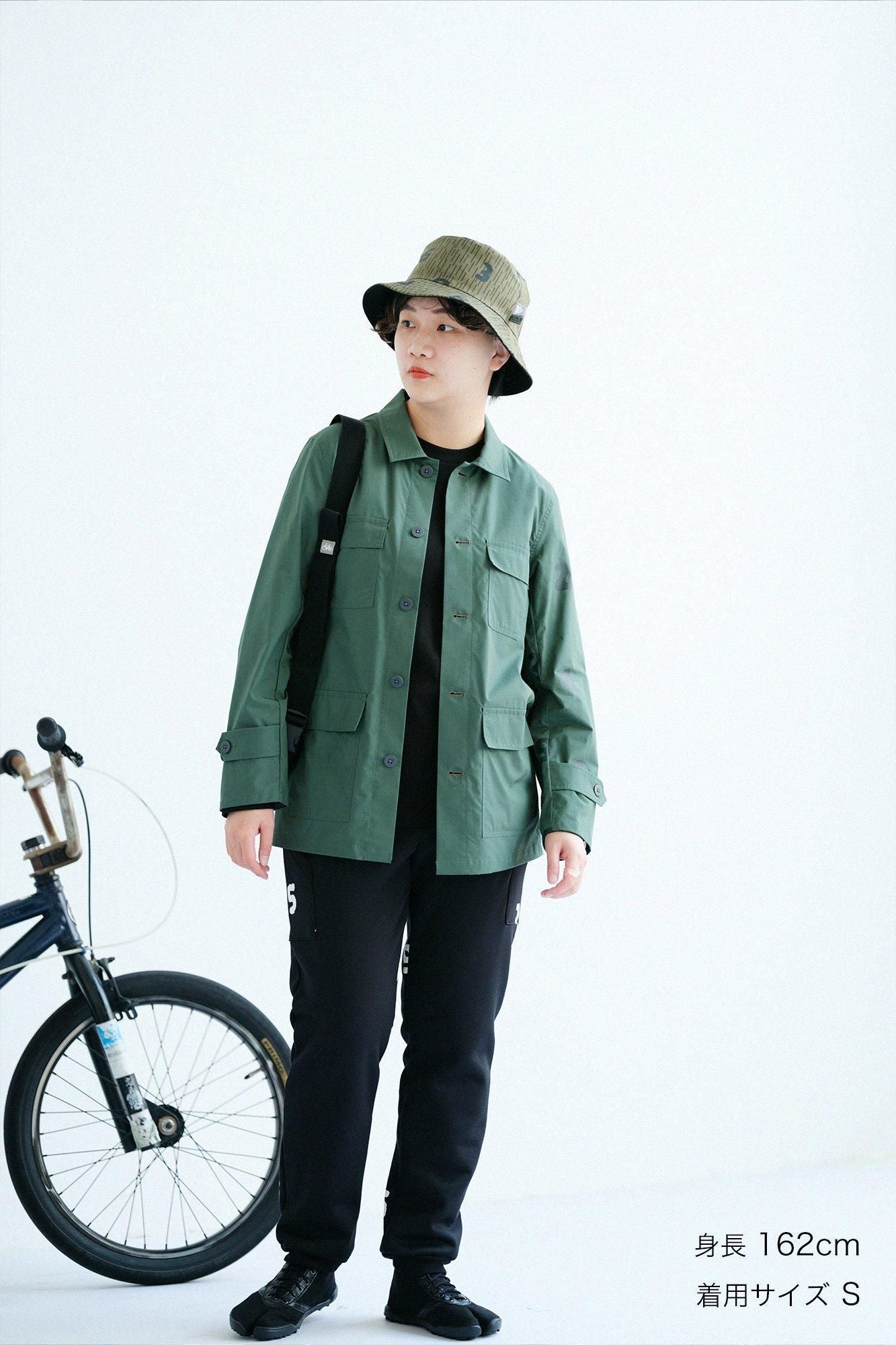 高密度打字机布货物夹克/绿色X SO-SU-U