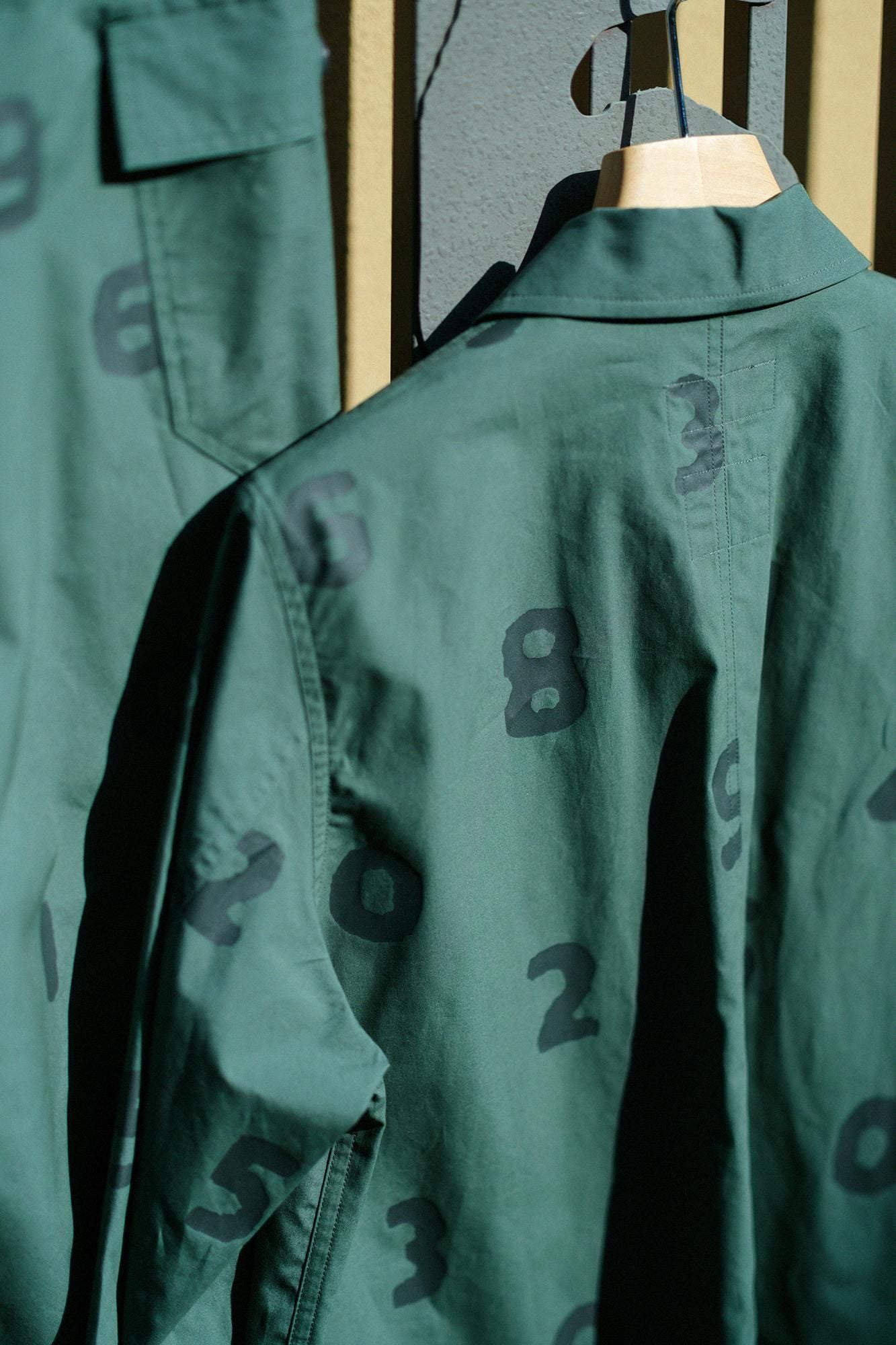 高密度打字机布货物夹克/绿色X SO-SU-U