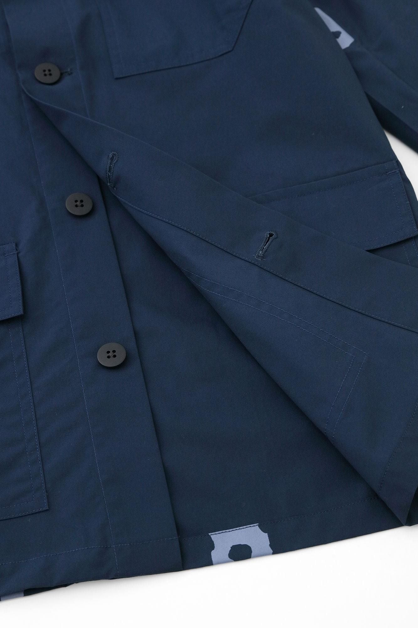 High Density Typewriter Cloth Cargo Jacket / Navy × SO-SU-U