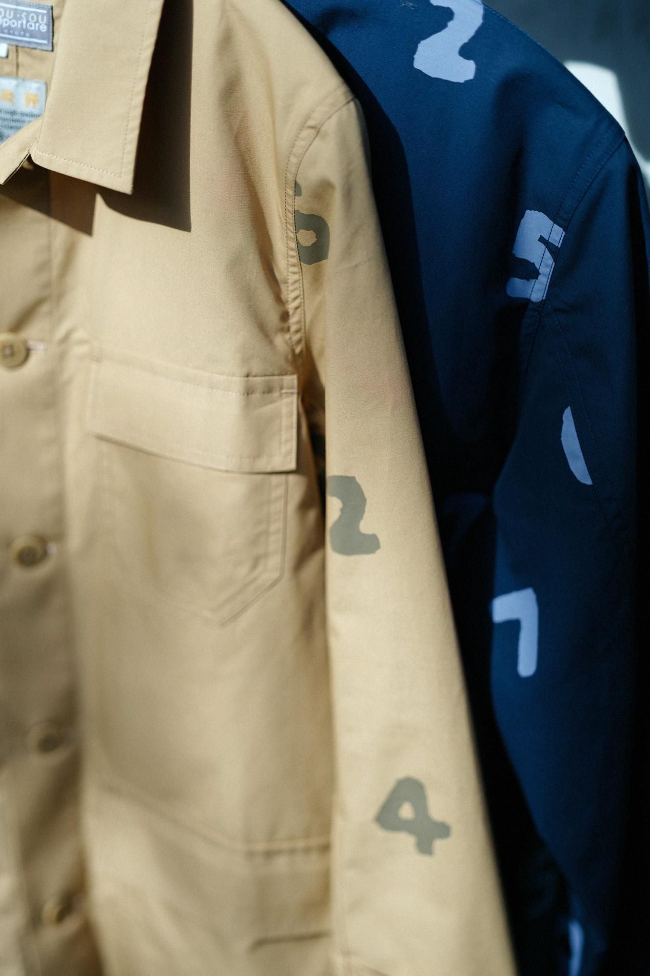 High Density Typewriter Cloth Cargo Jacket / Navy × SO-SU-U