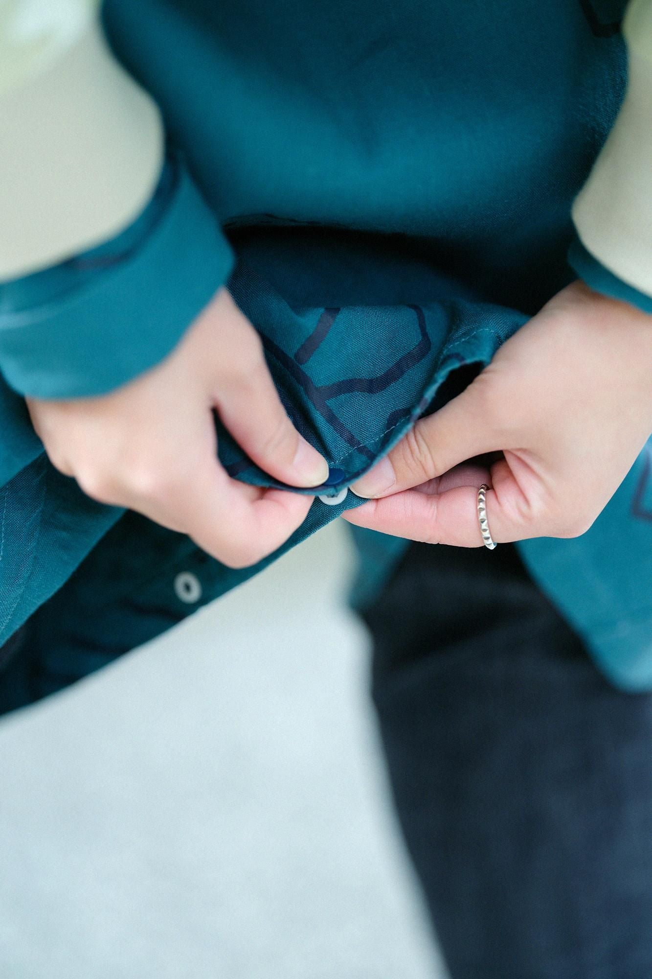 大麻人造丝自行车连衣裙/哈纳纳奇拉西鸭羽毛颜色(Kamono Hirao)