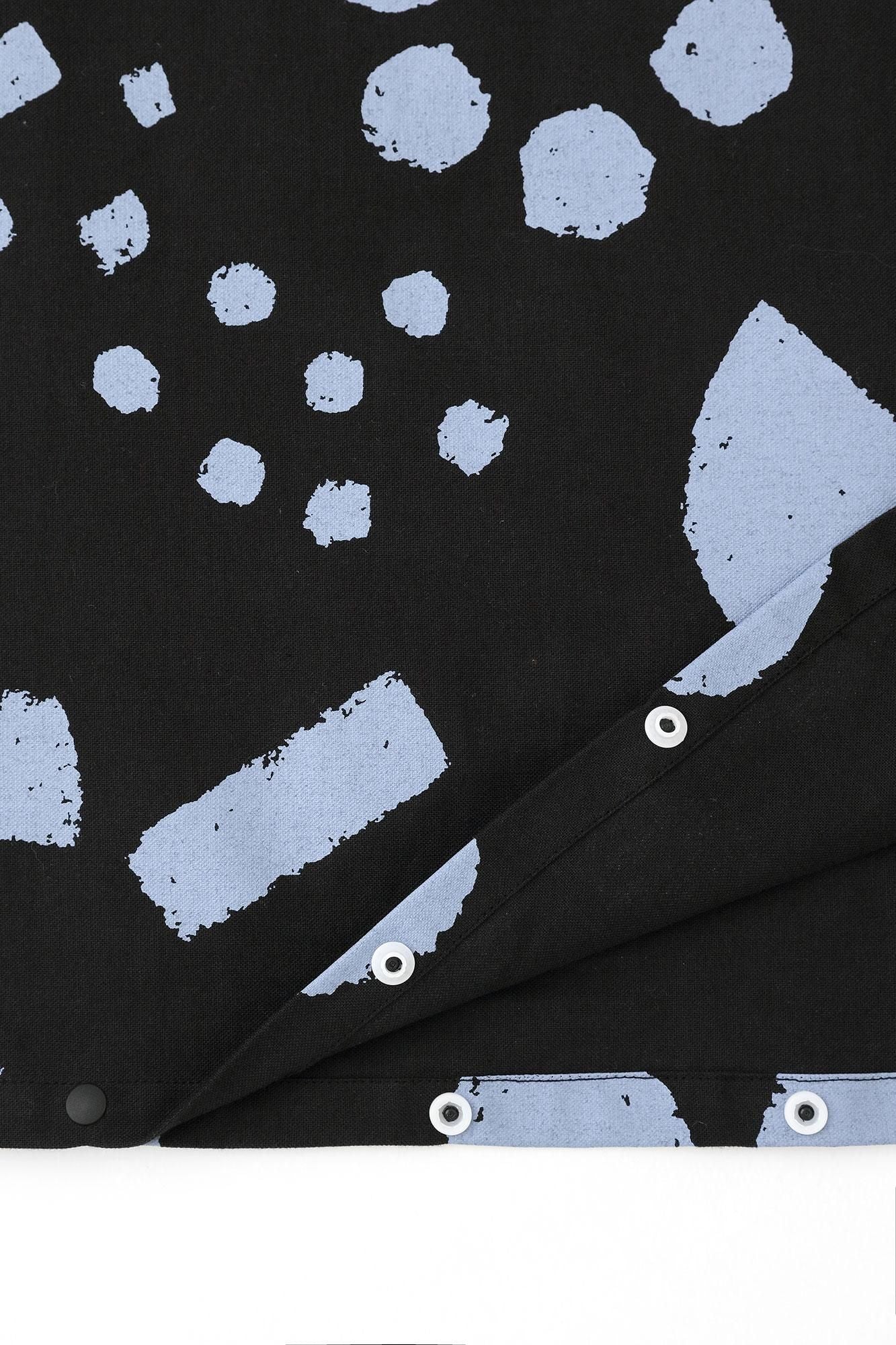 Cotton Japanese Paper Blend BIKE One-piece Dress / Spring Buds Sunny Black