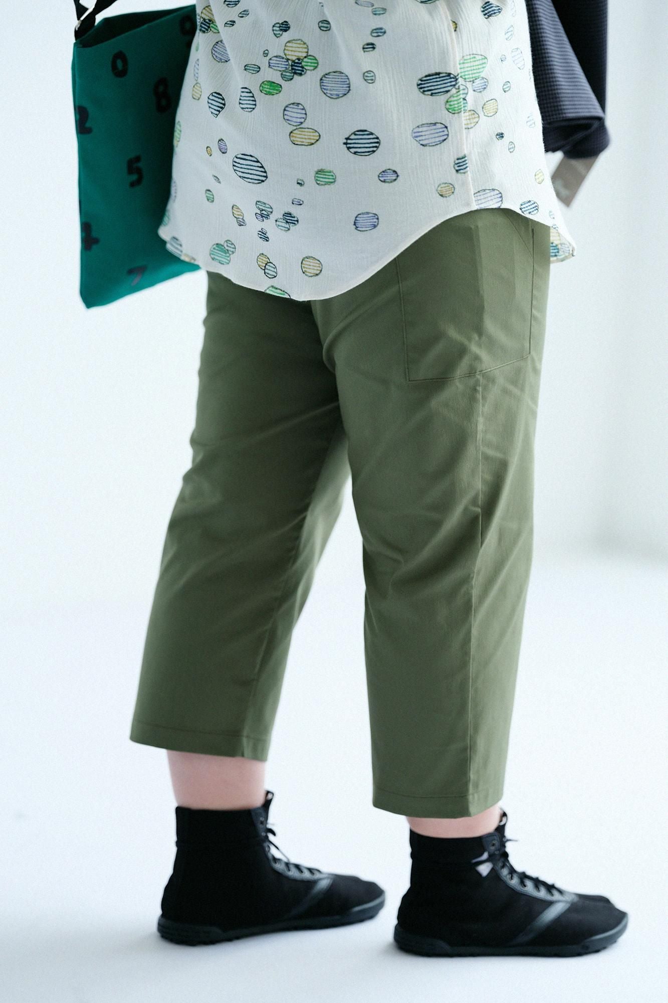 斜紋織 BIKE 七分褲/橄欖綠