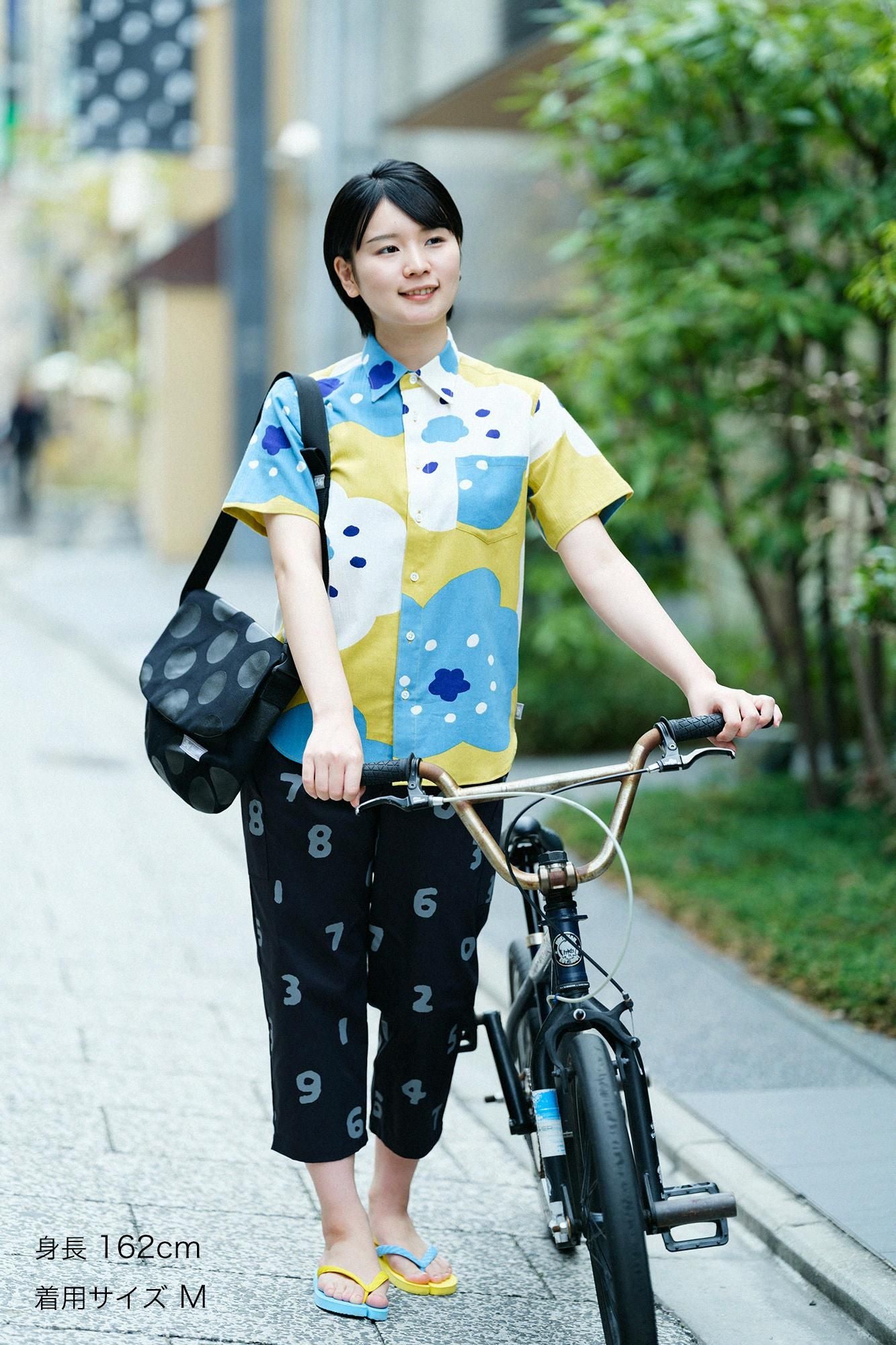 【期間限定10%OFF】斜紋BIKE 七分褲/SO-SU-U十數黑藍色(※預計於4月29日~5月2日左右發貨)