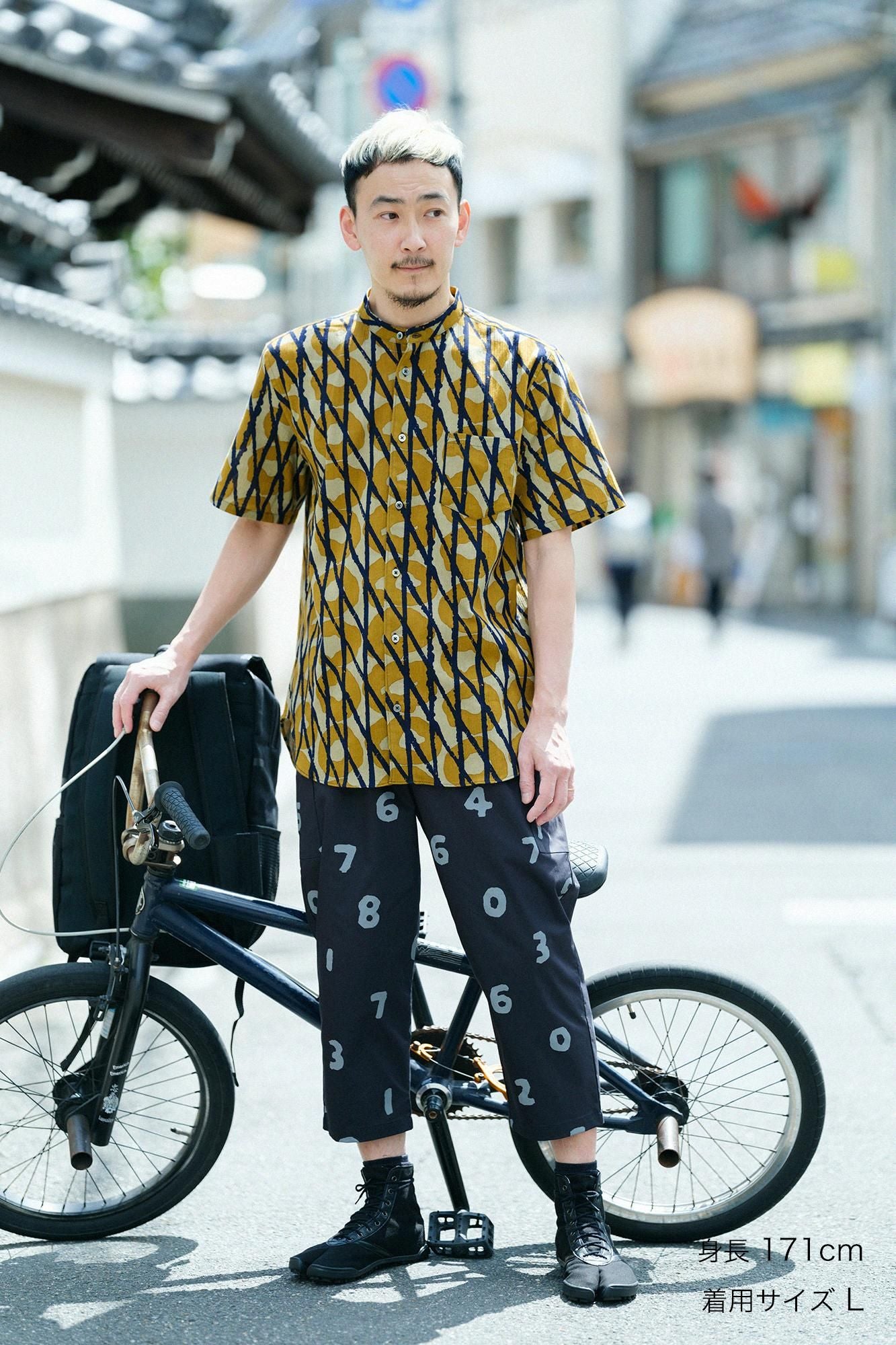 【期間限定10%OFF】斜紋BIKE 七分褲/SO-SU-U十數黑藍色(※預計於4月29日~5月2日左右發貨)