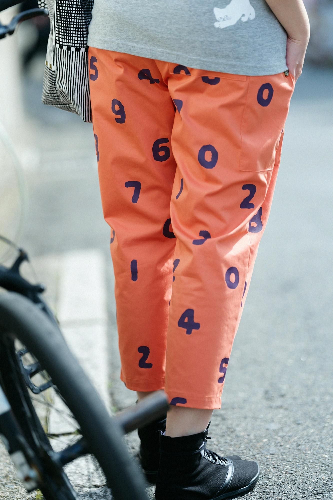 斜紋 BIKE 七分褲/SO-SU-U十數 橙色