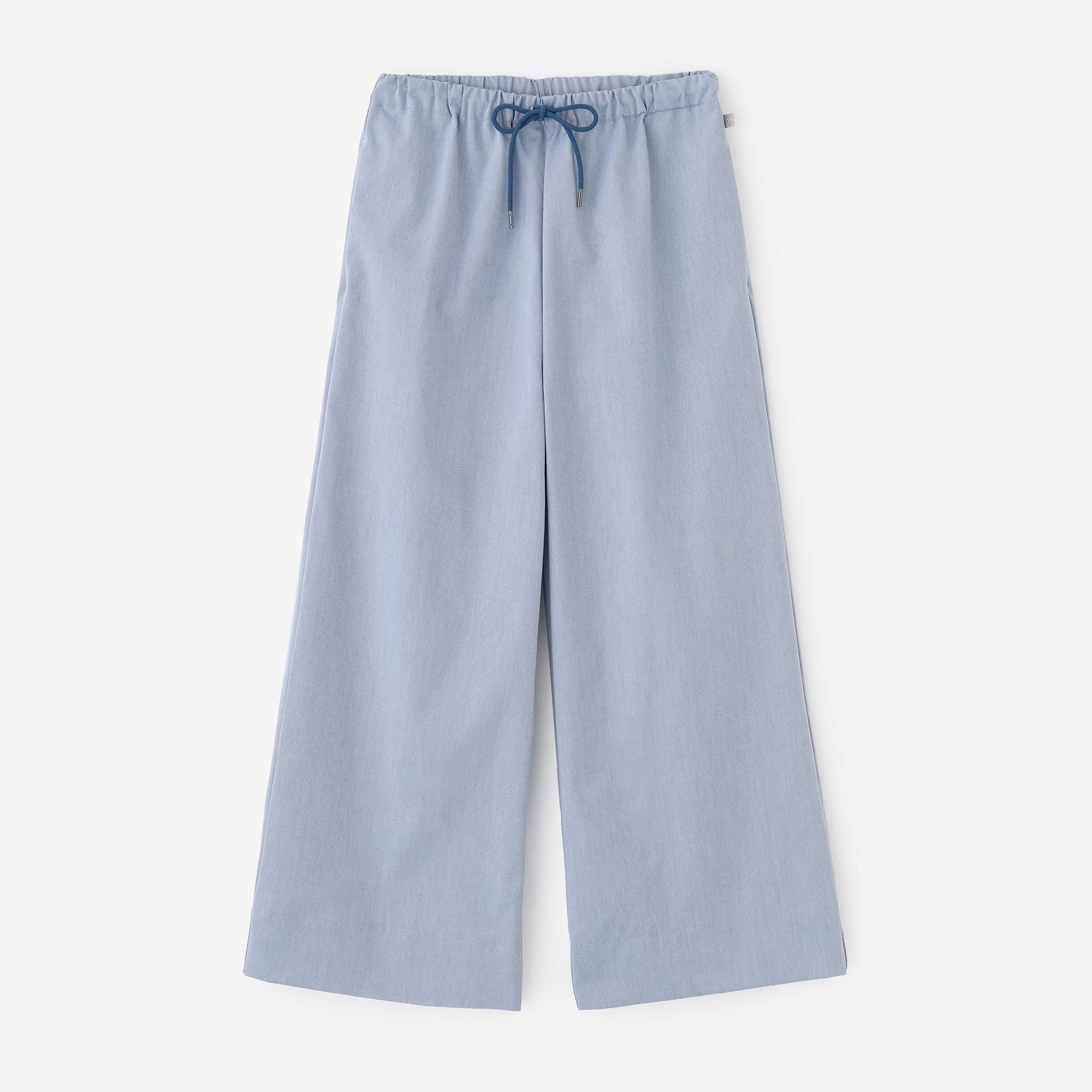 Oxford Fabric Wide Pants / Pale Blue