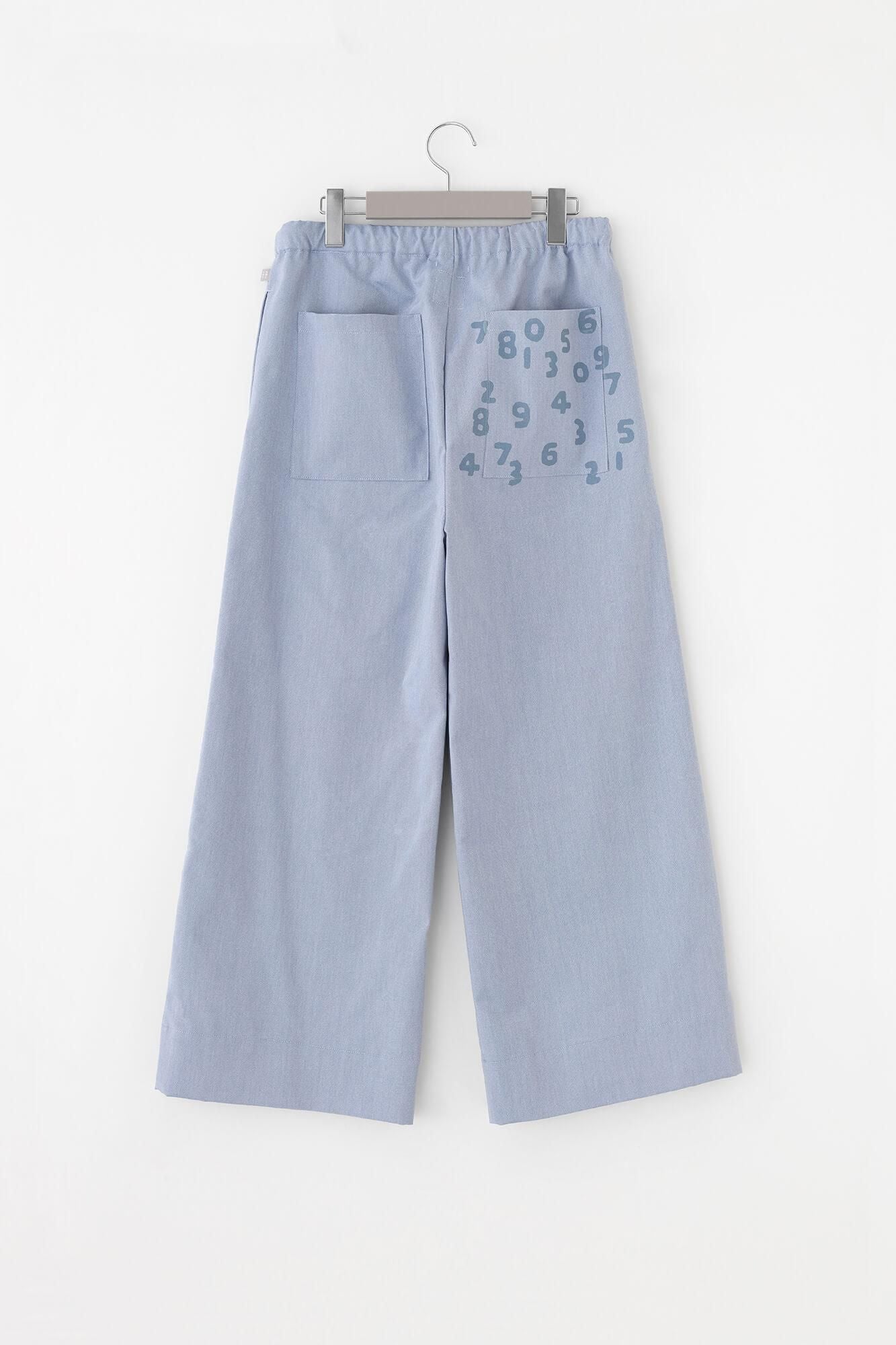 Oxford Fabric Wide Pants / Pale Blue