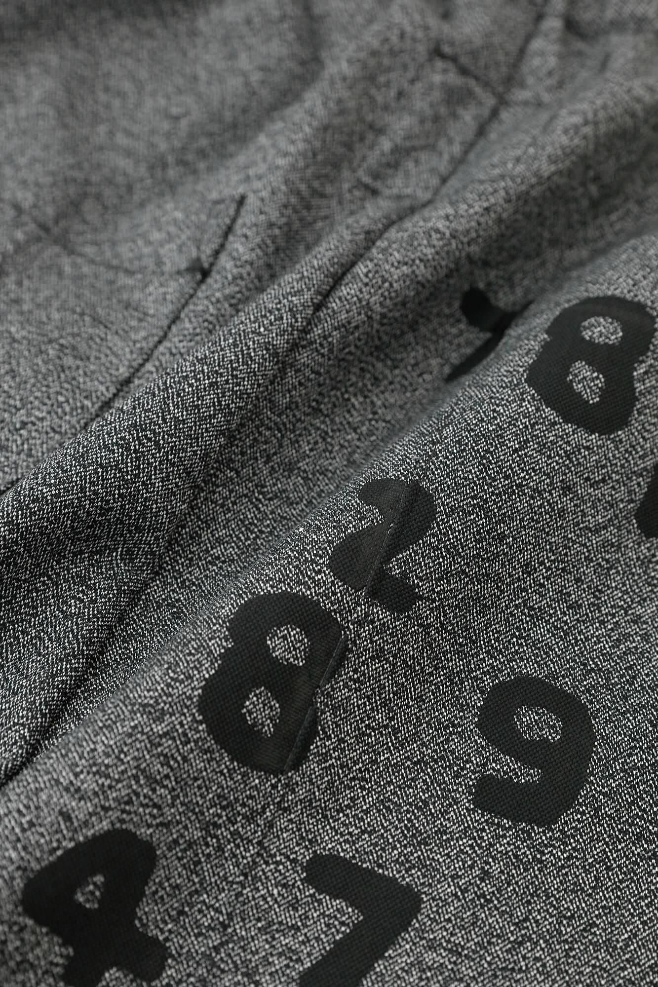 彈性牛津布闊腿褲/灰墨色