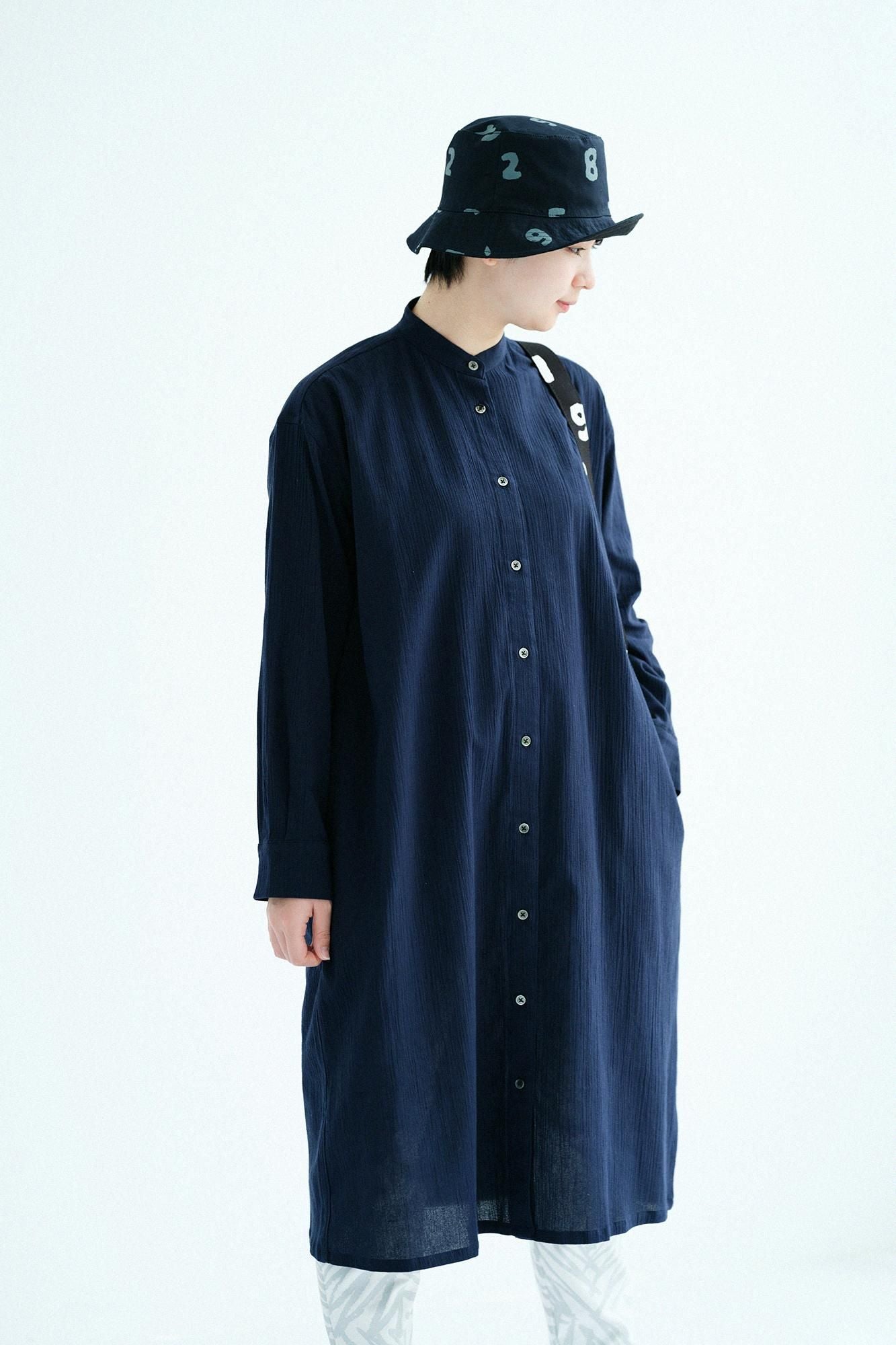 타카시마치지미 20/20 그란 셔츠 원피스/남색