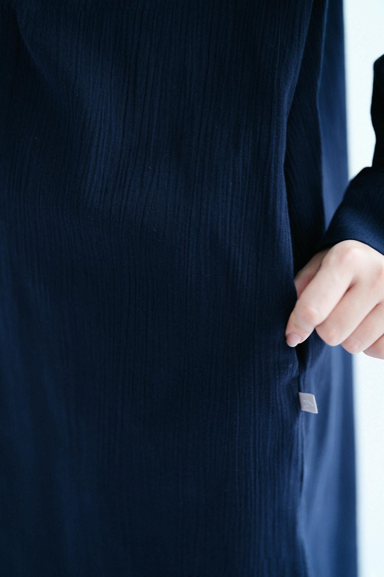 타카시마치지미 20/20 그란 셔츠 원피스/남색