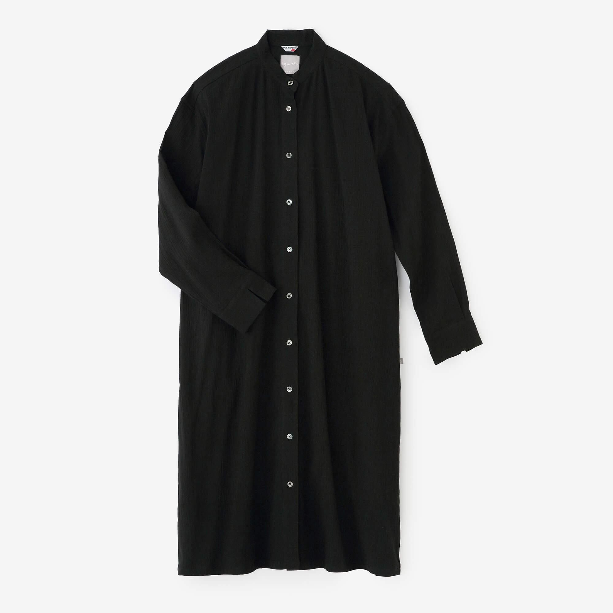 Chizimi Cotton 20/20 Gran Shirt Dress / Black