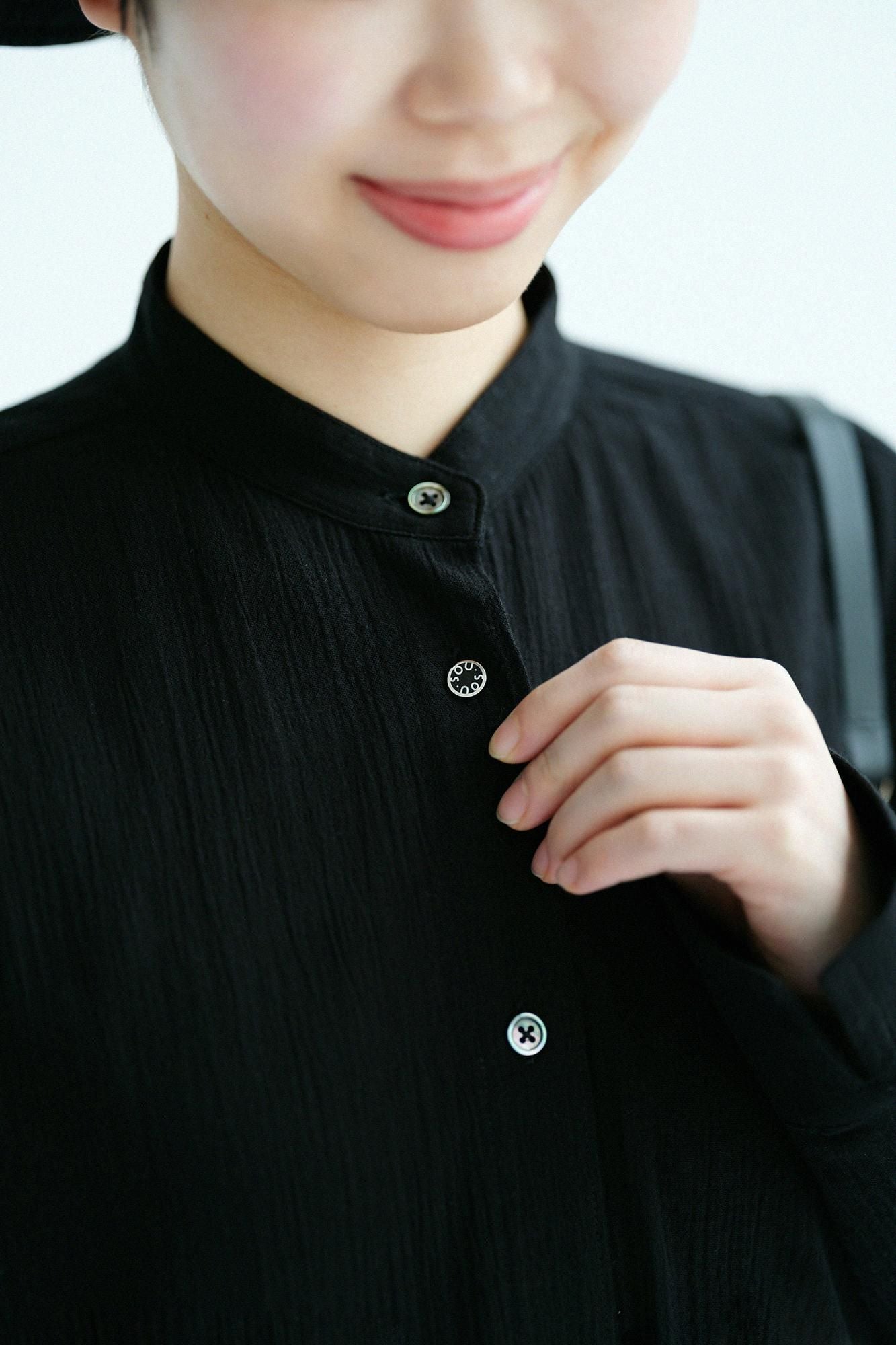 Chizimi Cotton 20/20 Gran Shirt Dress / Black