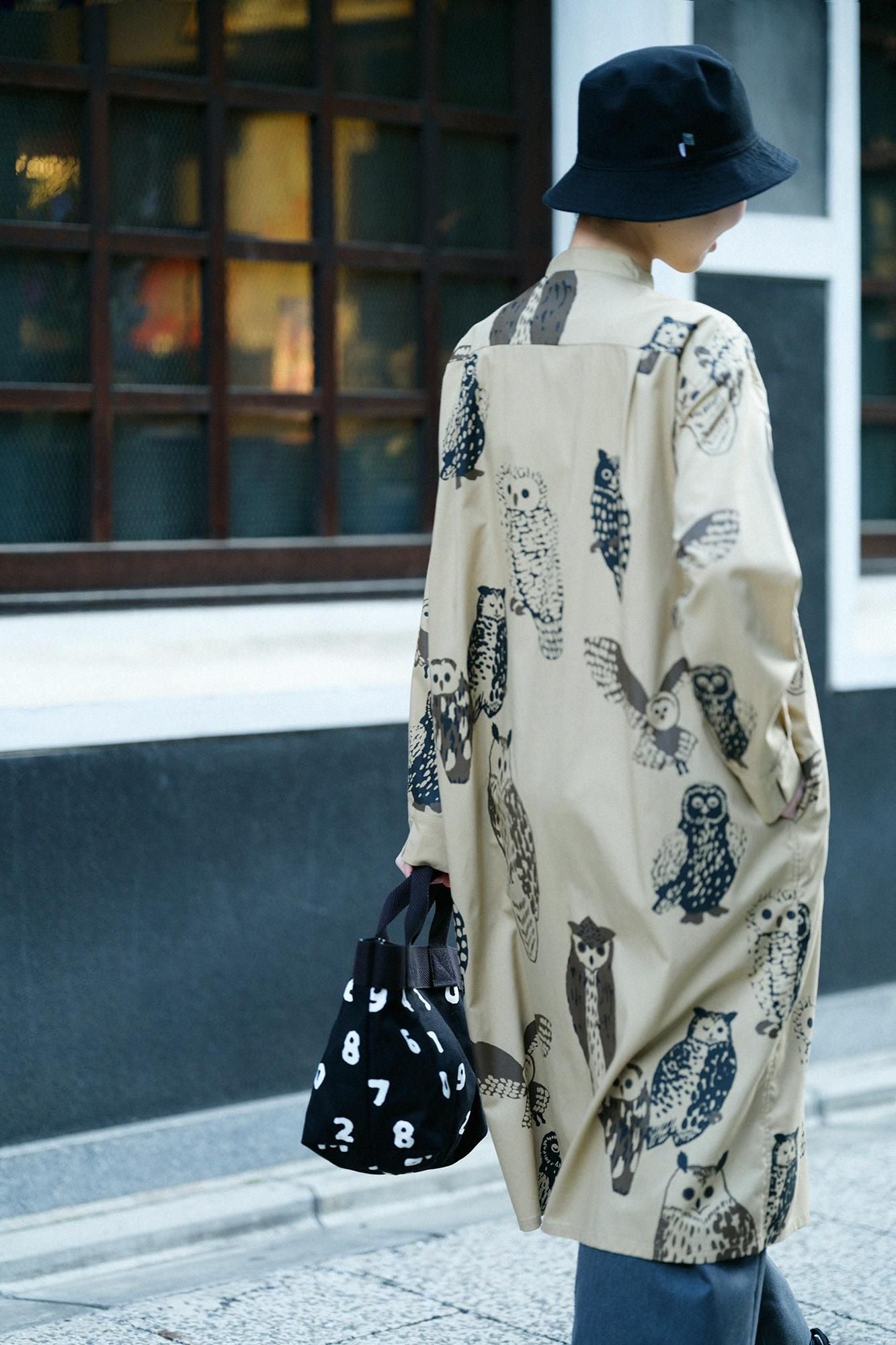 Coton Tencel Grand Shirt Robe / Owl Hashiba Miiro