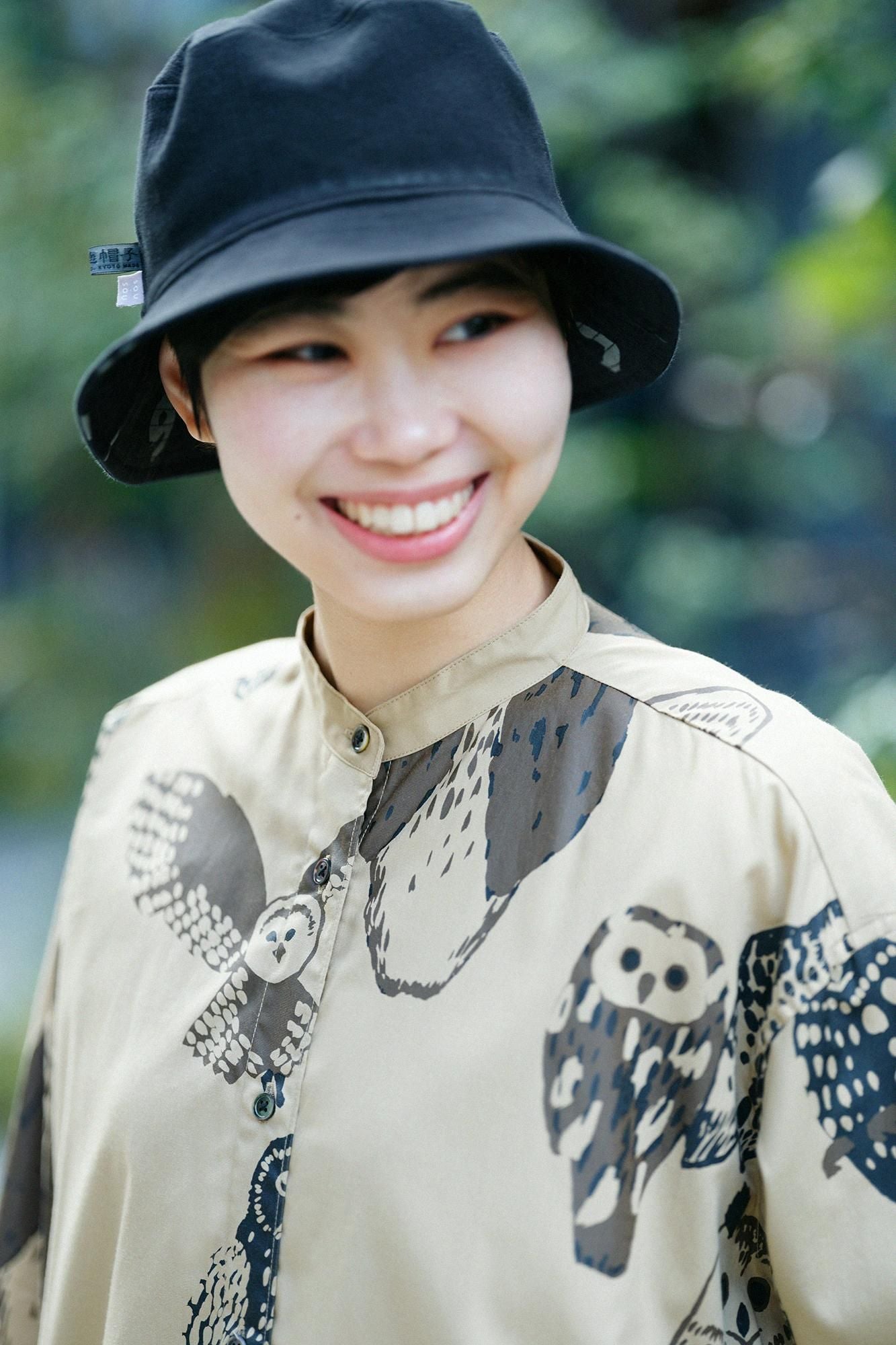 Coton Tencel Grand Shirt Robe / Owl Hashiba Miiro