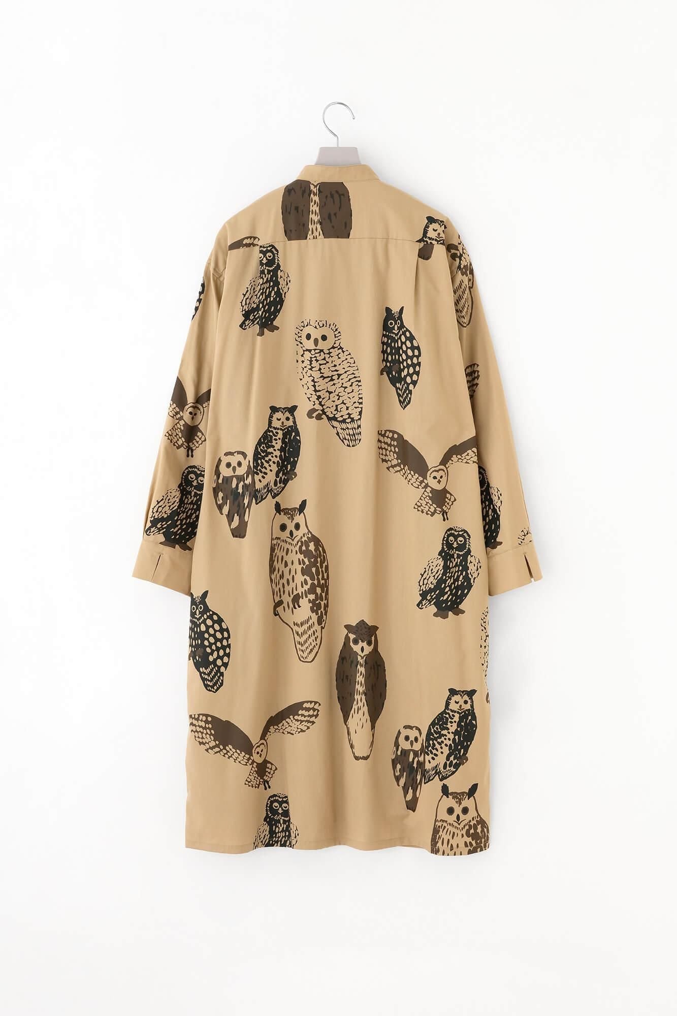 Coton Tencel Grand Shirt Robe / Owl Hashiba Miiro