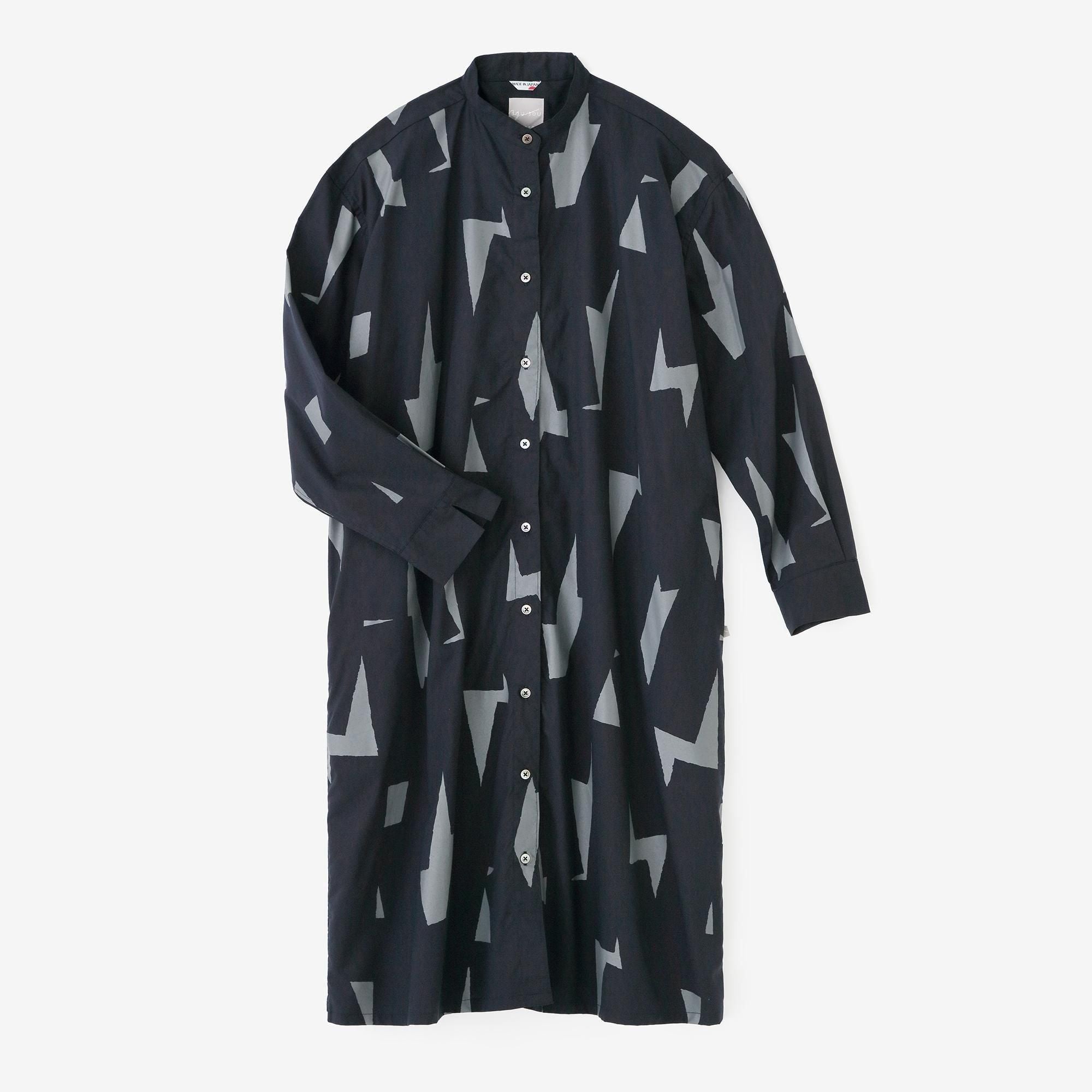 Cotton Tencel Gran Shirt Dress / Thunderbolt Dark Blue