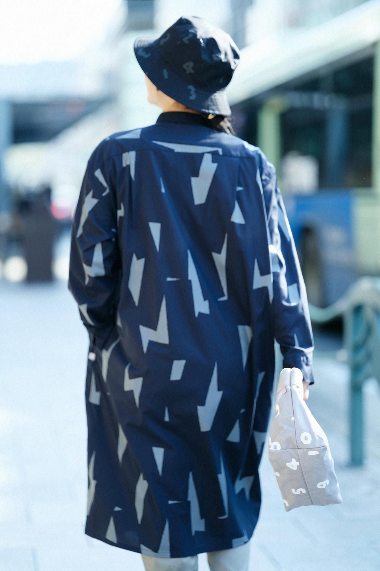 Cotton Tencel Gran Shirt Dress / Thunderbolt Dark Blue