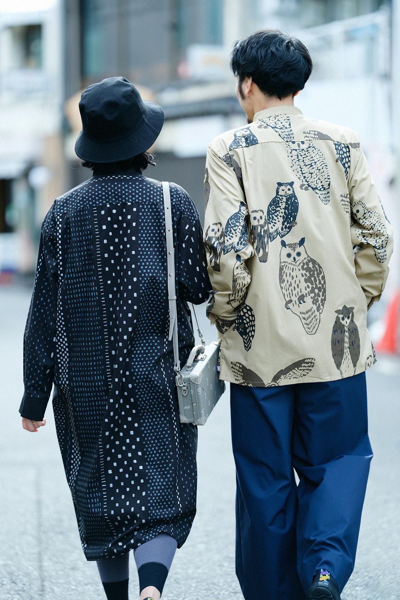 Cotton Tencel Stand Collar Long-sleeved Shirt SP / Owl Hazelnut Color