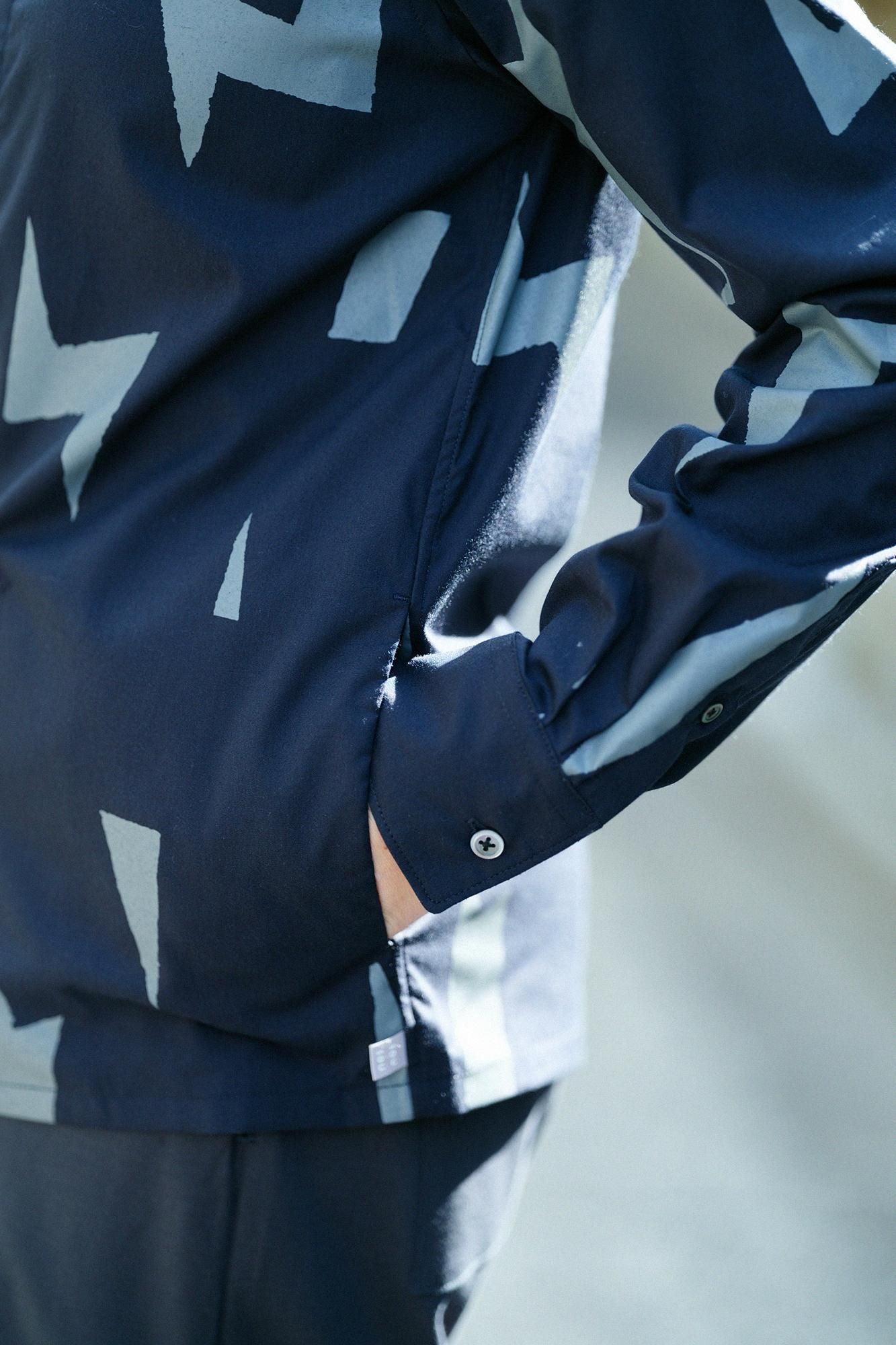 棉花架支架领子衬衫SP/天蓝色