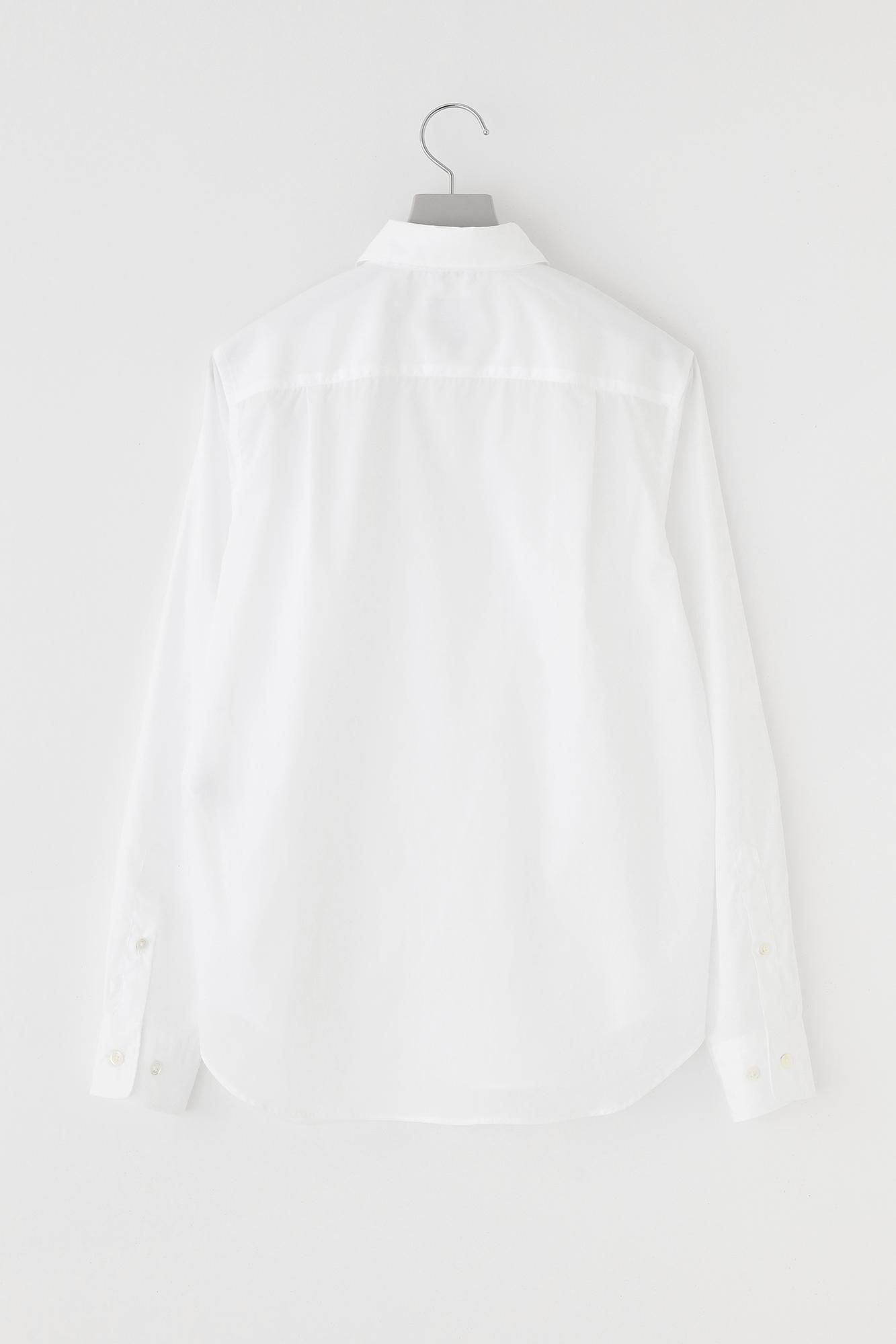 200雙線密織平紋布襯衫/白色