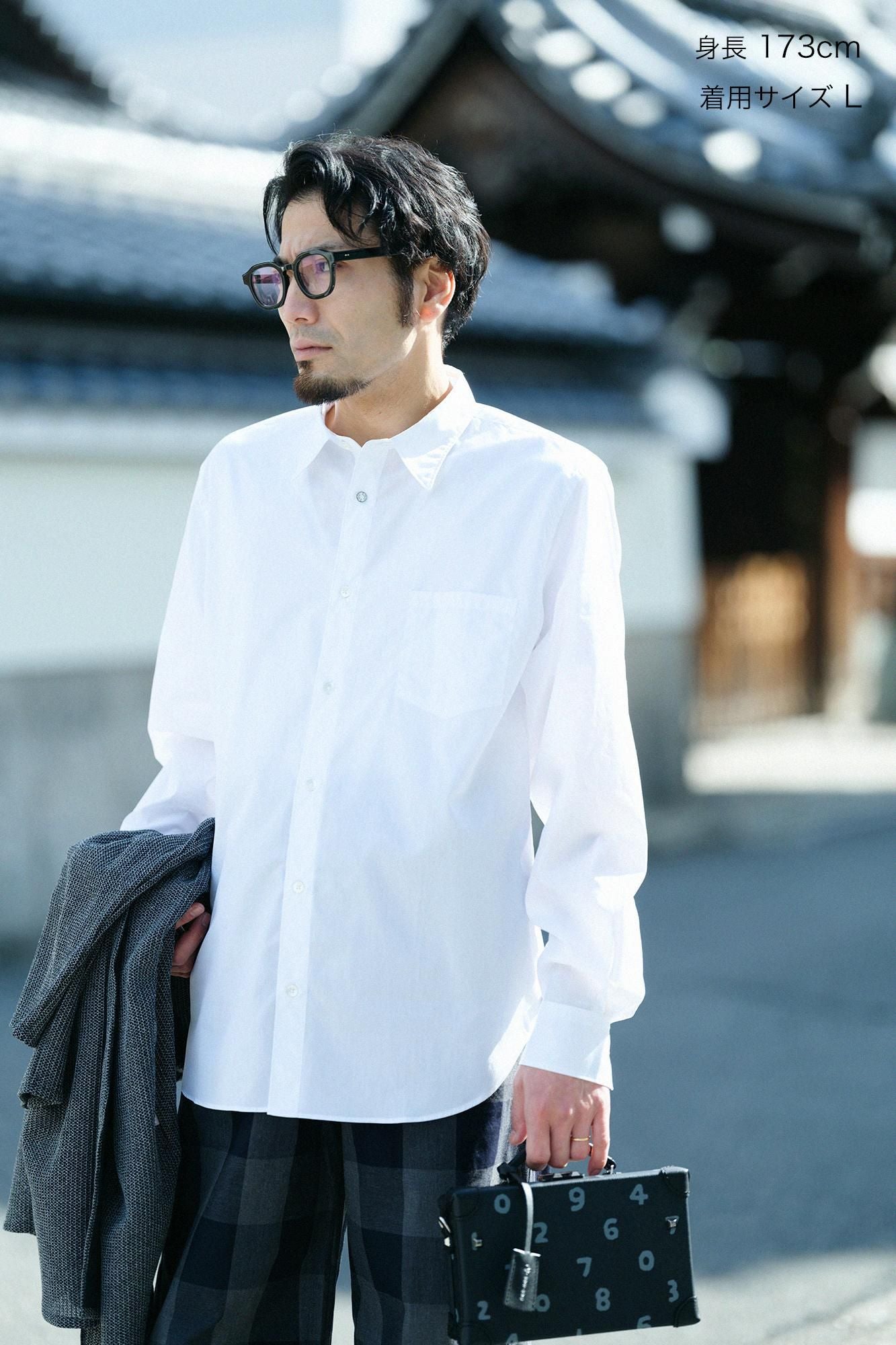 200雙線密織平紋布襯衫/白色