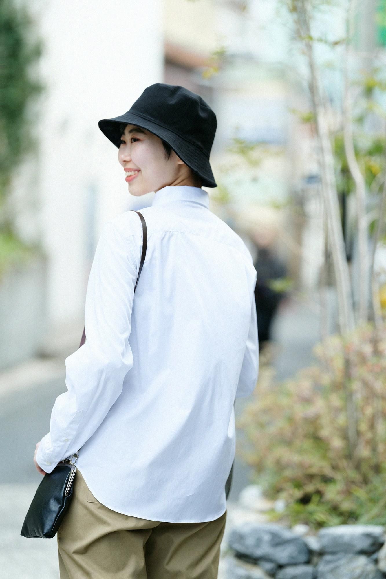 200雙線密織平紋布襯衫/白色