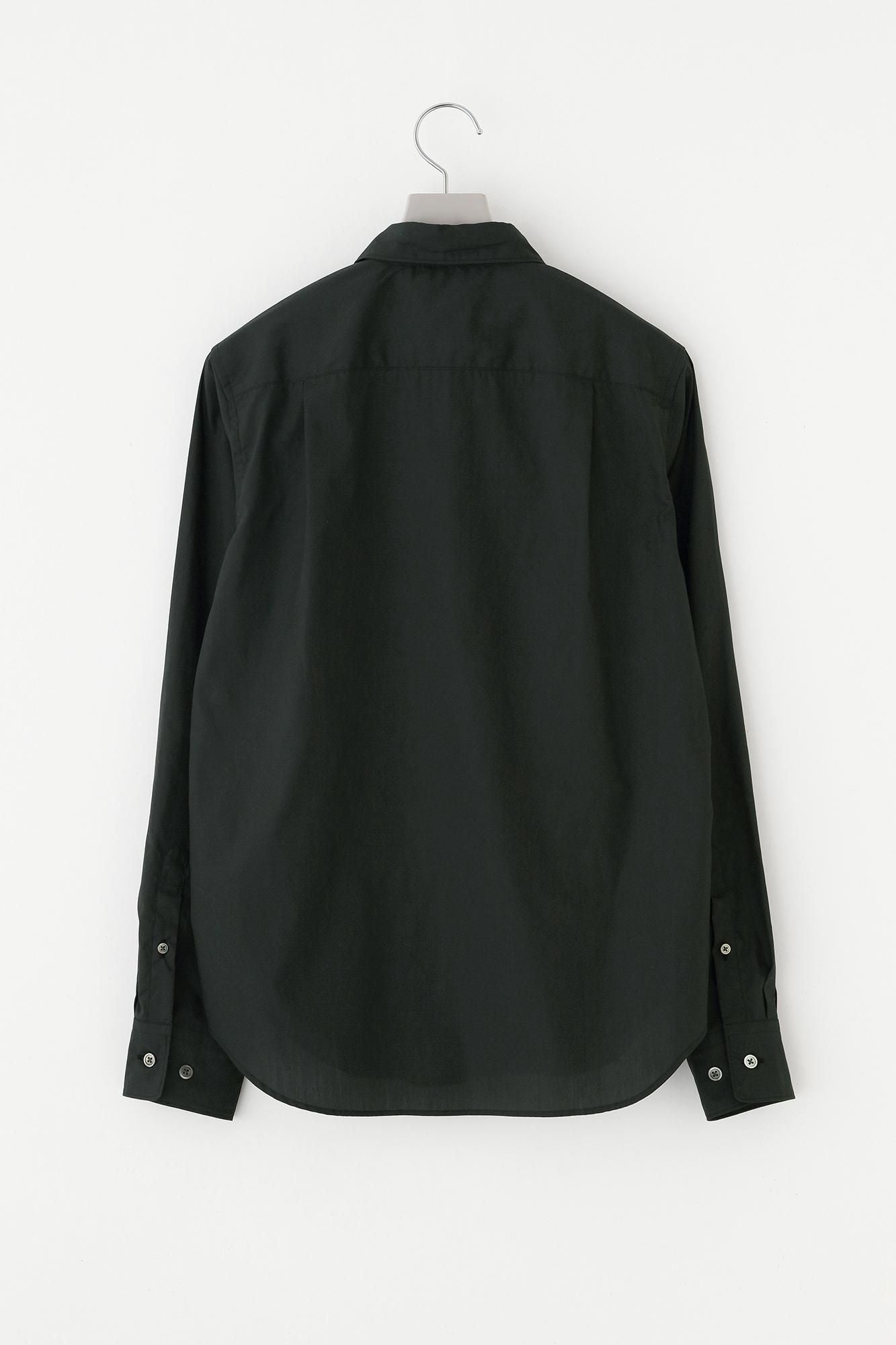 200雙線密織平紋布襯衫/黑色