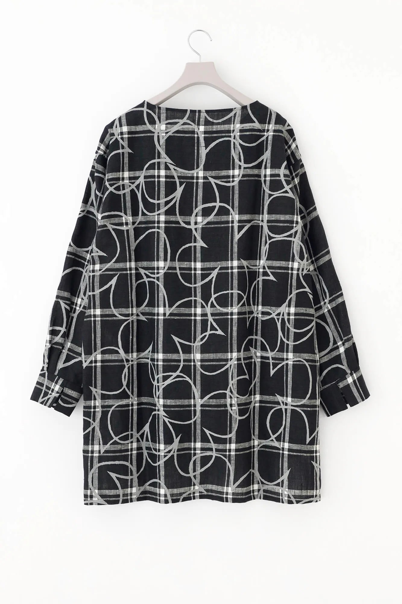 亚麻检查大束腰外衣/托比和边缘