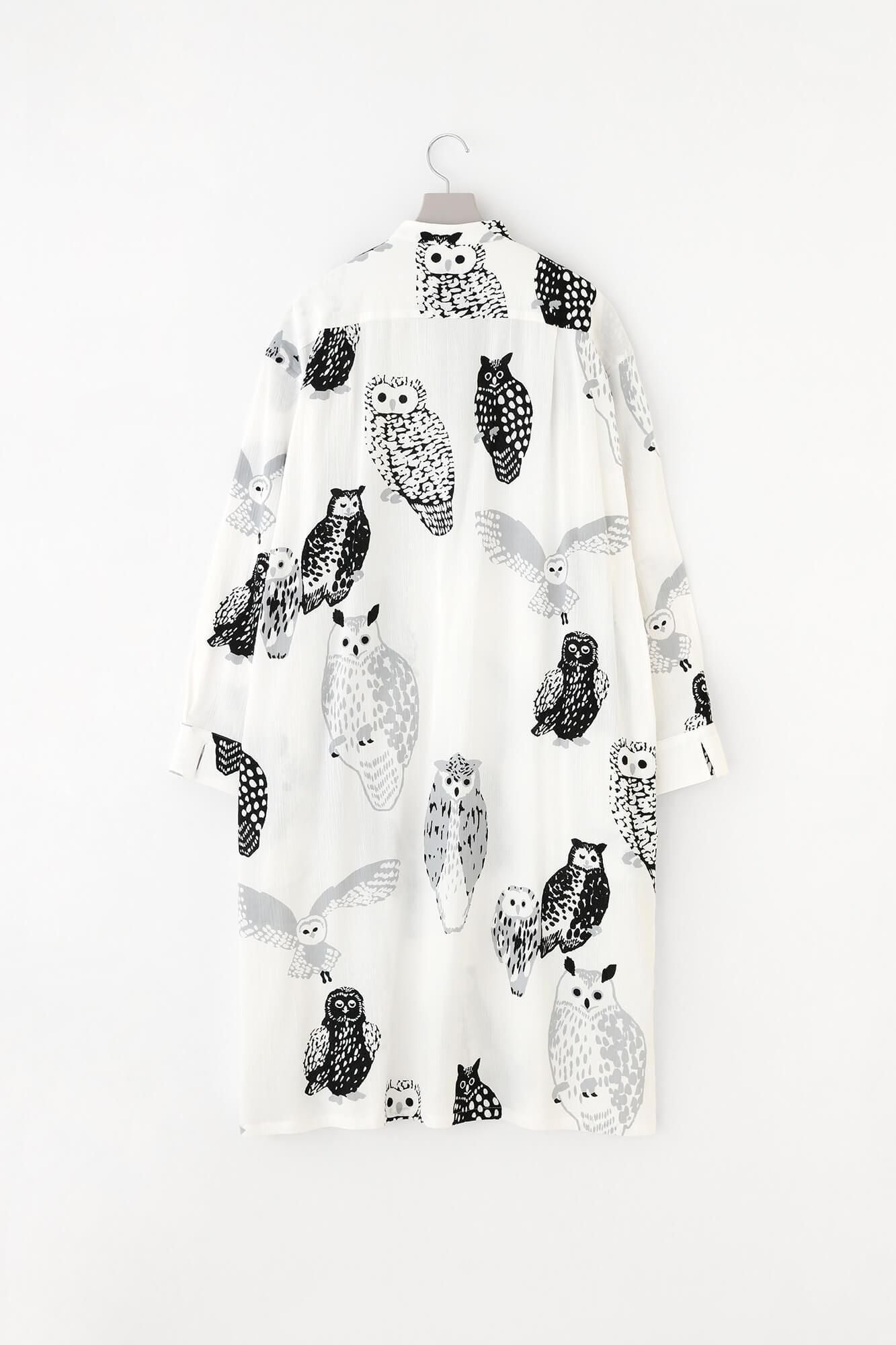 高島縮棉 20/20休閒襯衫洋裝/貓頭鷹