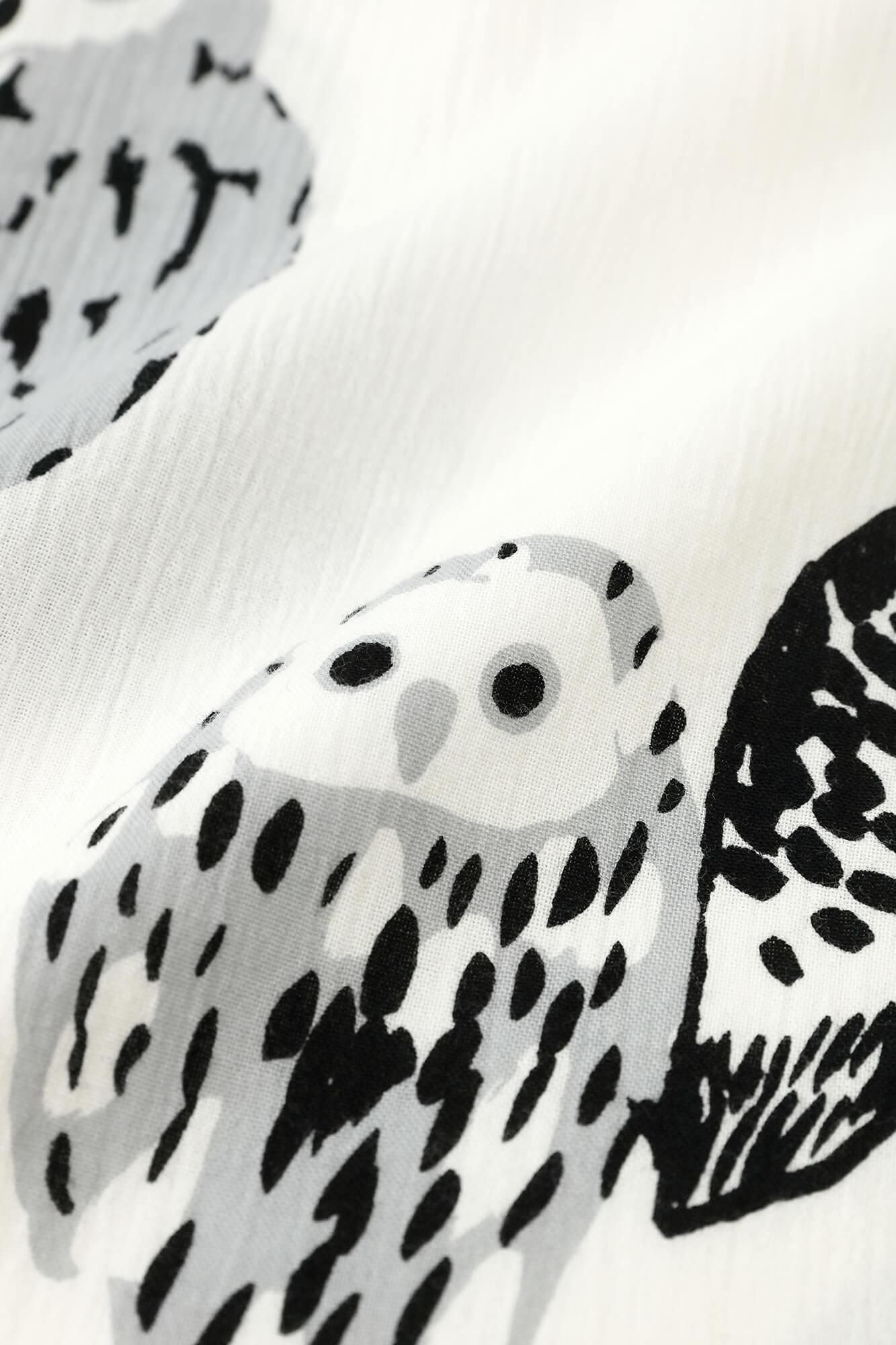 高島縮棉 20/20休閒襯衫洋裝/貓頭鷹