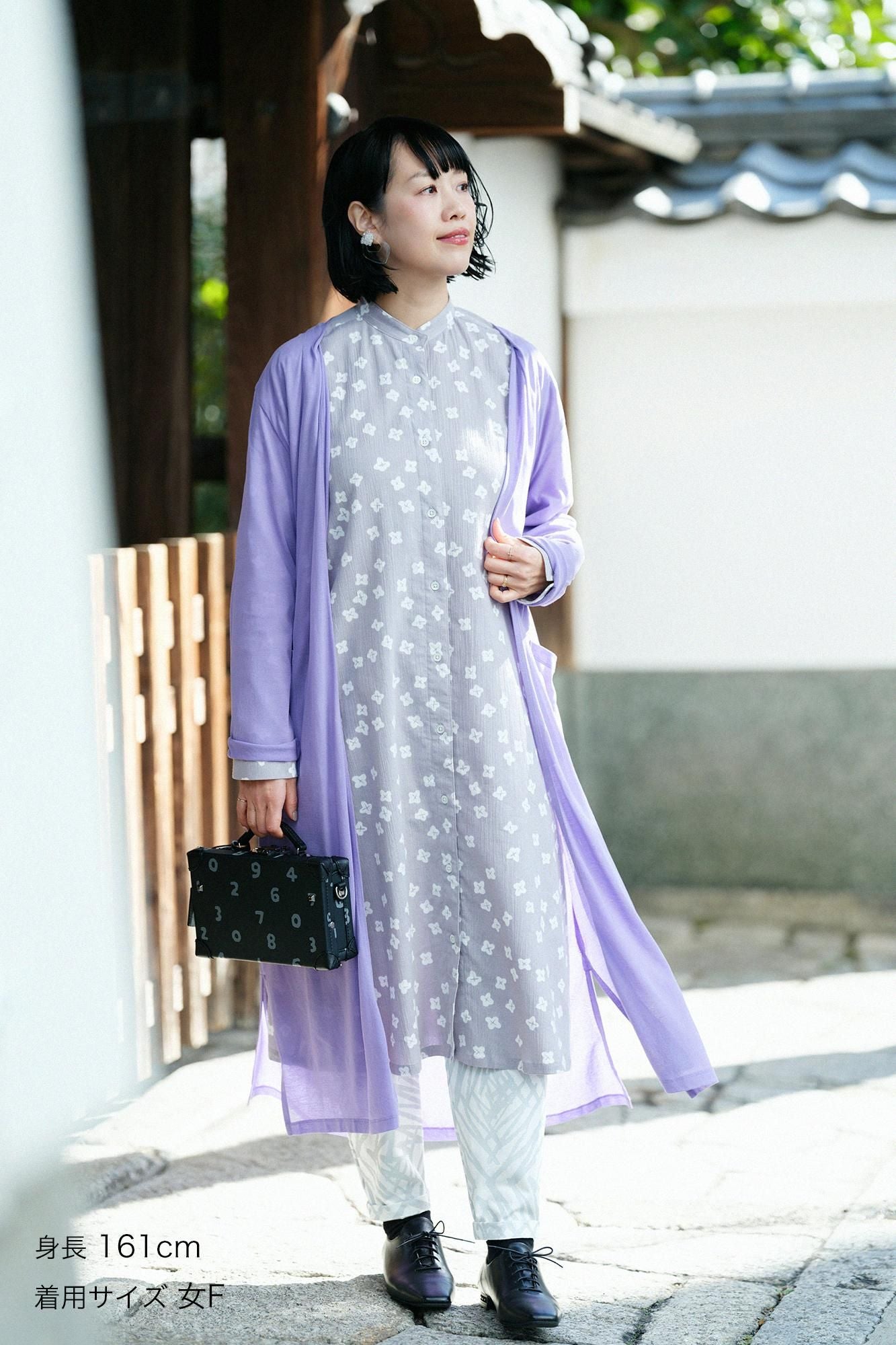 Chizimi Cotton 20/20 Gran Shirt Dress / Tiny Flowers