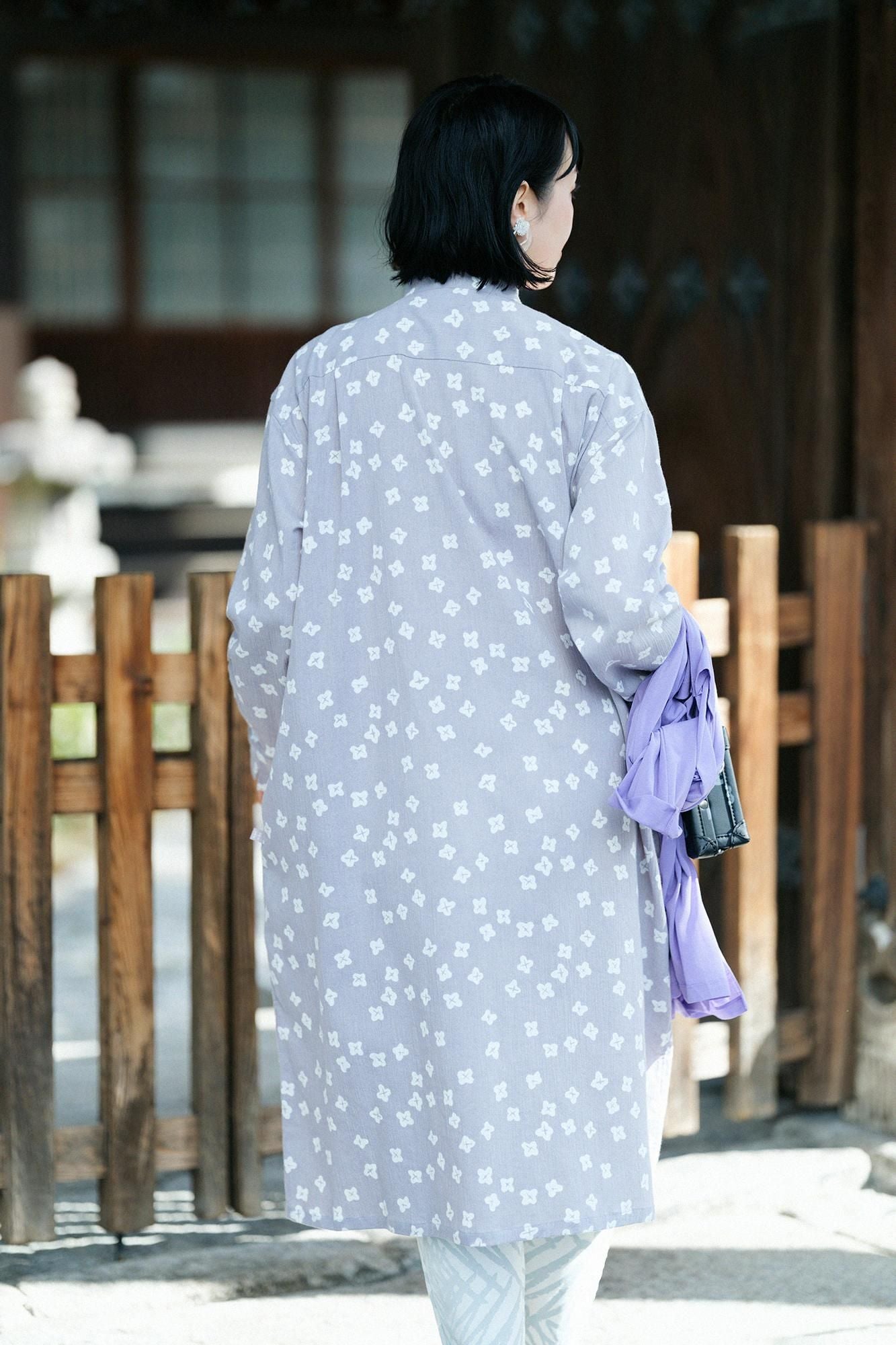 Chizimi Cotton 20/20 Gran Shirt Dress / Tiny Flowers