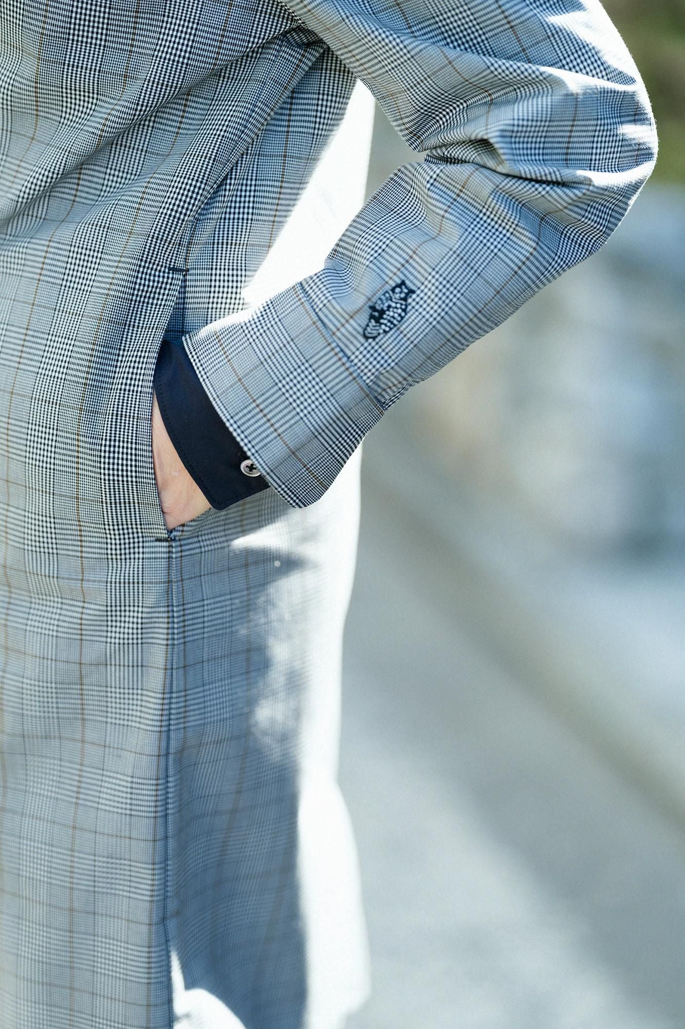 撥水 ウェザークロス C.L.ロングコート/千鳥格子(ちどりこうし)×SO-SU-U