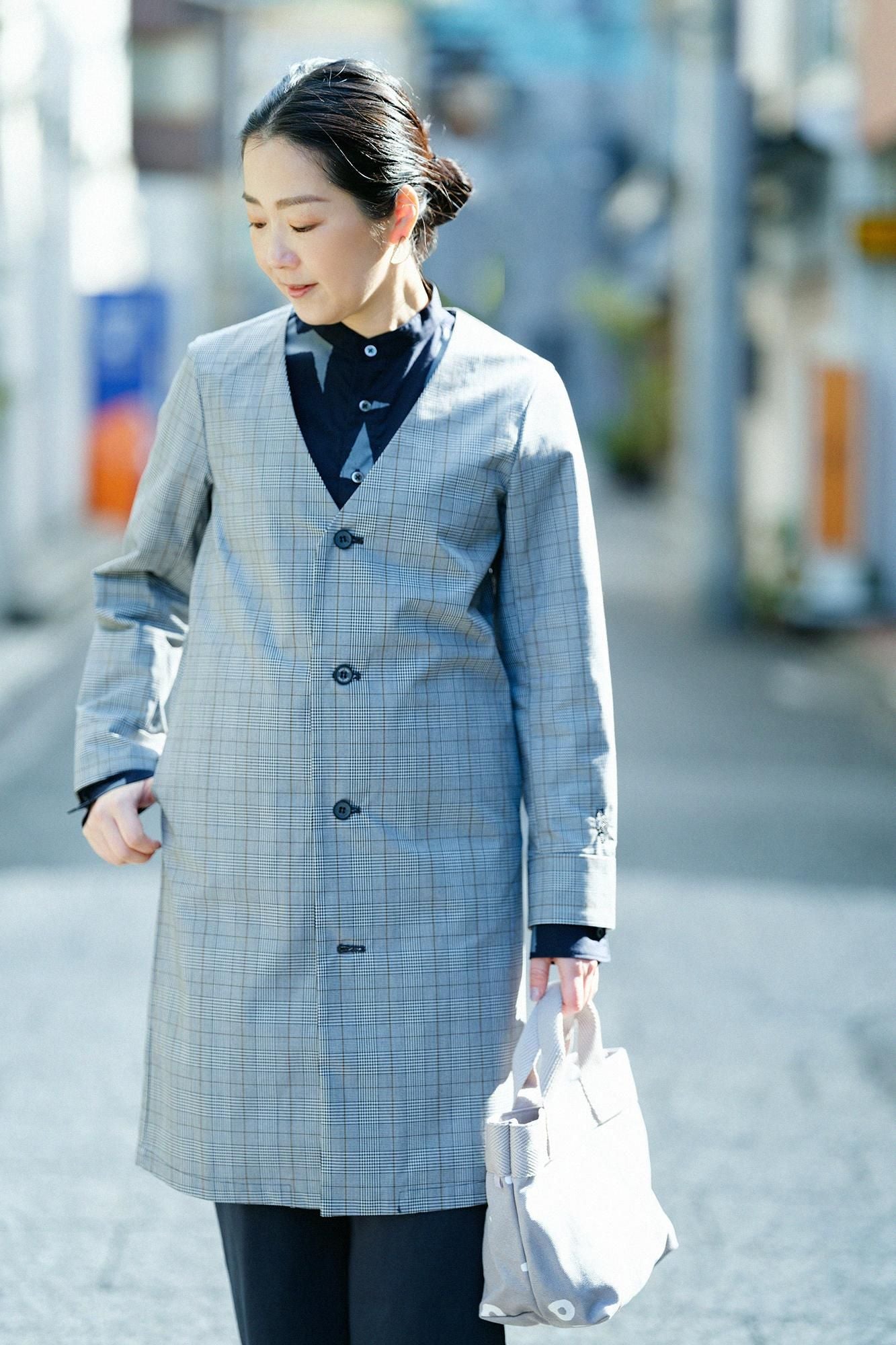 撥水 ウェザークロス C.L.ロングコート/千鳥格子(ちどりこうし)×SO-SU-U