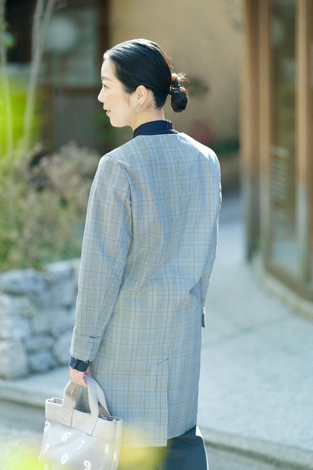 撥水 ウェザークロス C.L.ロングコート/千鳥格子(ちどりこうし)×SO-SU-U