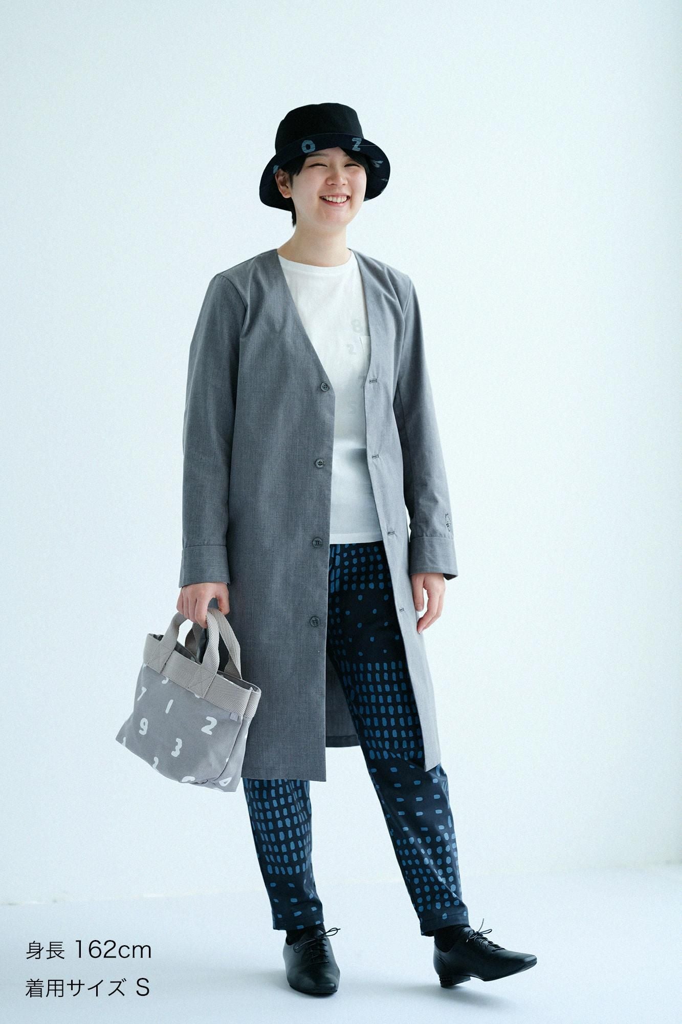 高密度卡其布休閒窄管長褲/敷石藍黑色